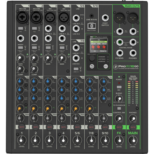 Mackie ProFX10 GO Battery-Powered Analog Audio Mixer With Bluetooth