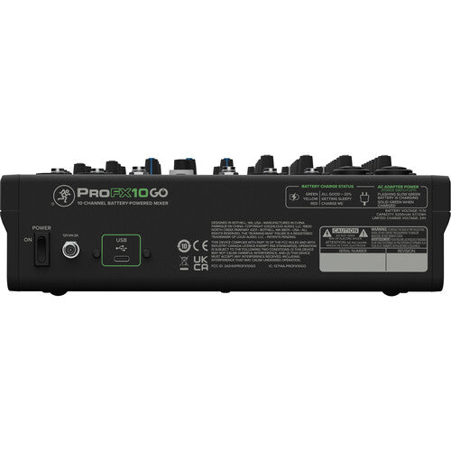 Mackie ProFX10 GO Battery-Powered Analog Audio Mixer With Bluetooth