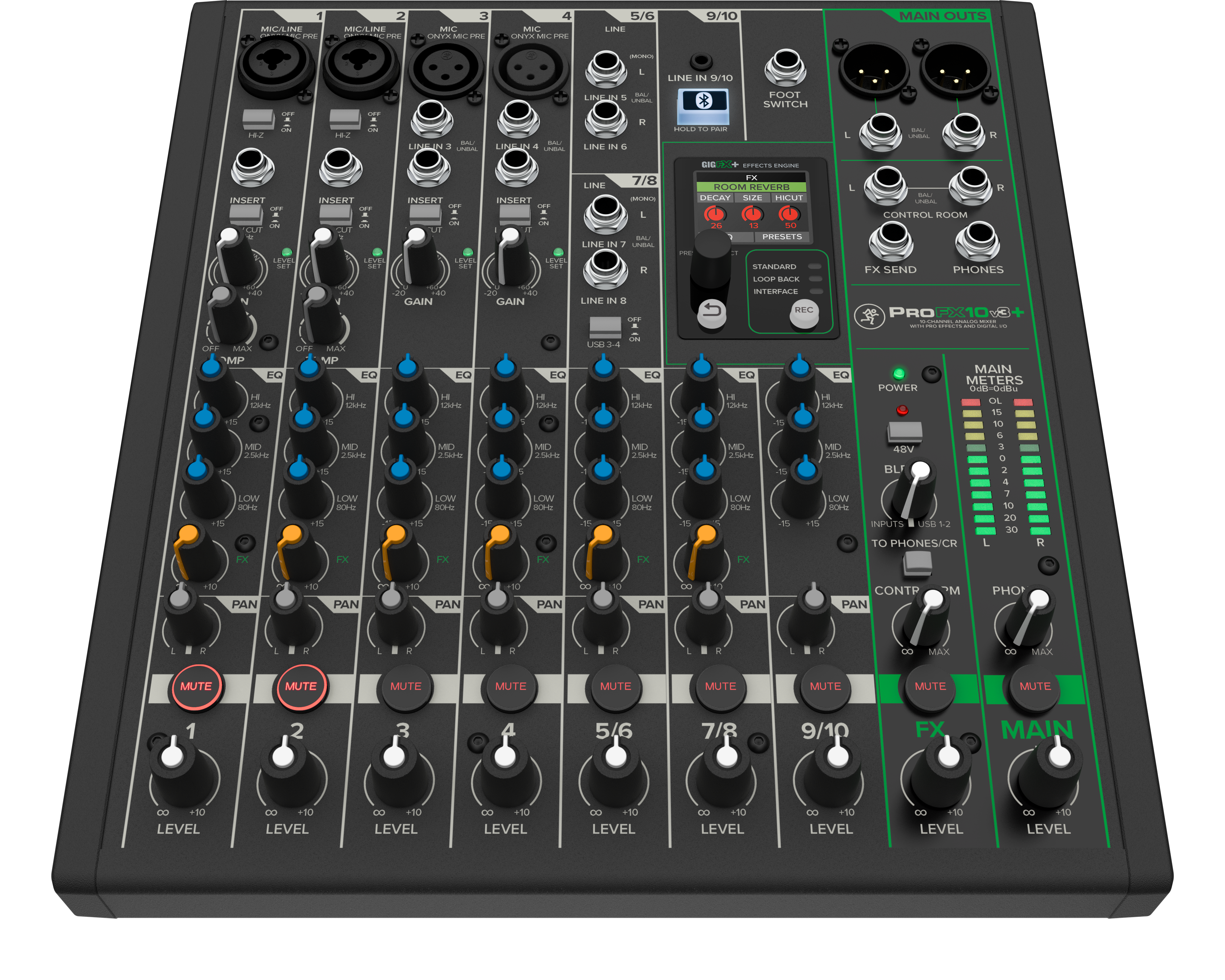 Mackie ProFX10v3+ 10-Channel Analog Mixer with Enhanced FX, USB Recording Modes, and Bluetooth