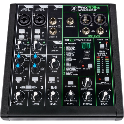 Mackie ProFX6v3 6 Channel Sound Reinforcement Mixer w/ Built-In Effects