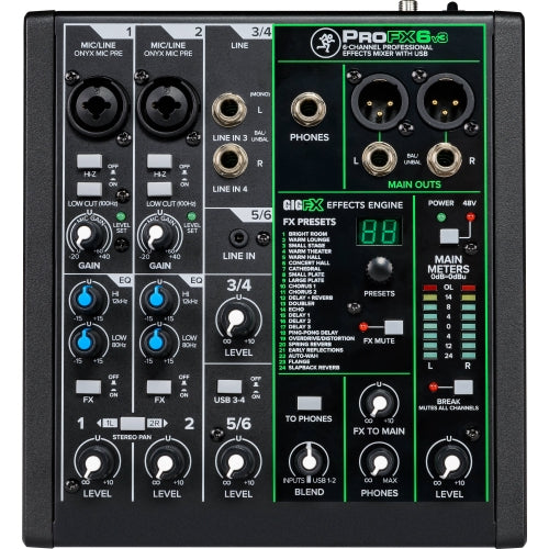 Mackie ProFX6v3 6 Channel Sound Reinforcement Mixer w/ Built-In Effects