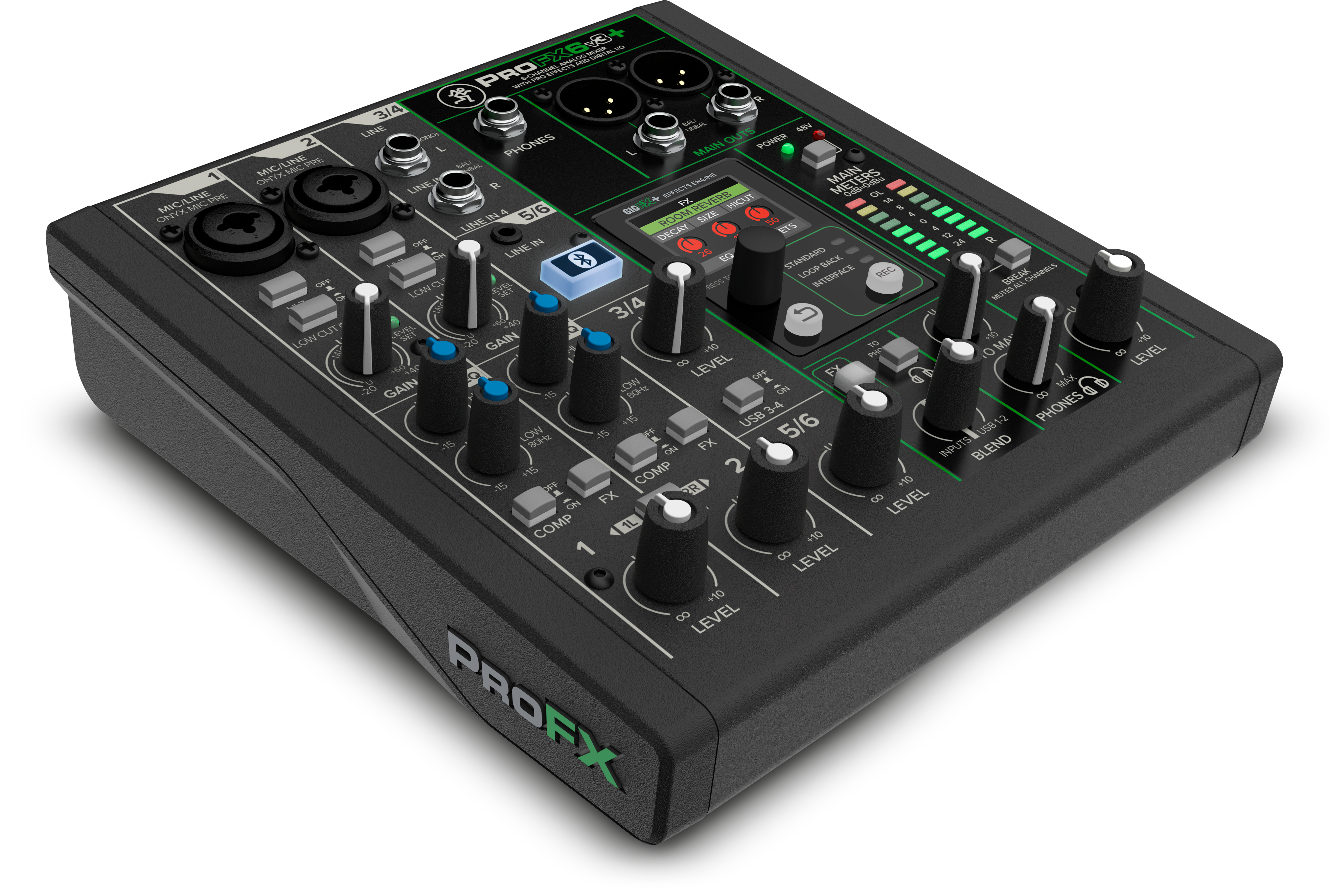 Mackie ProFX6v3+ 6-Channel Analog Mixer With Enhanced FX, USB Recording Modes and Bluetooth