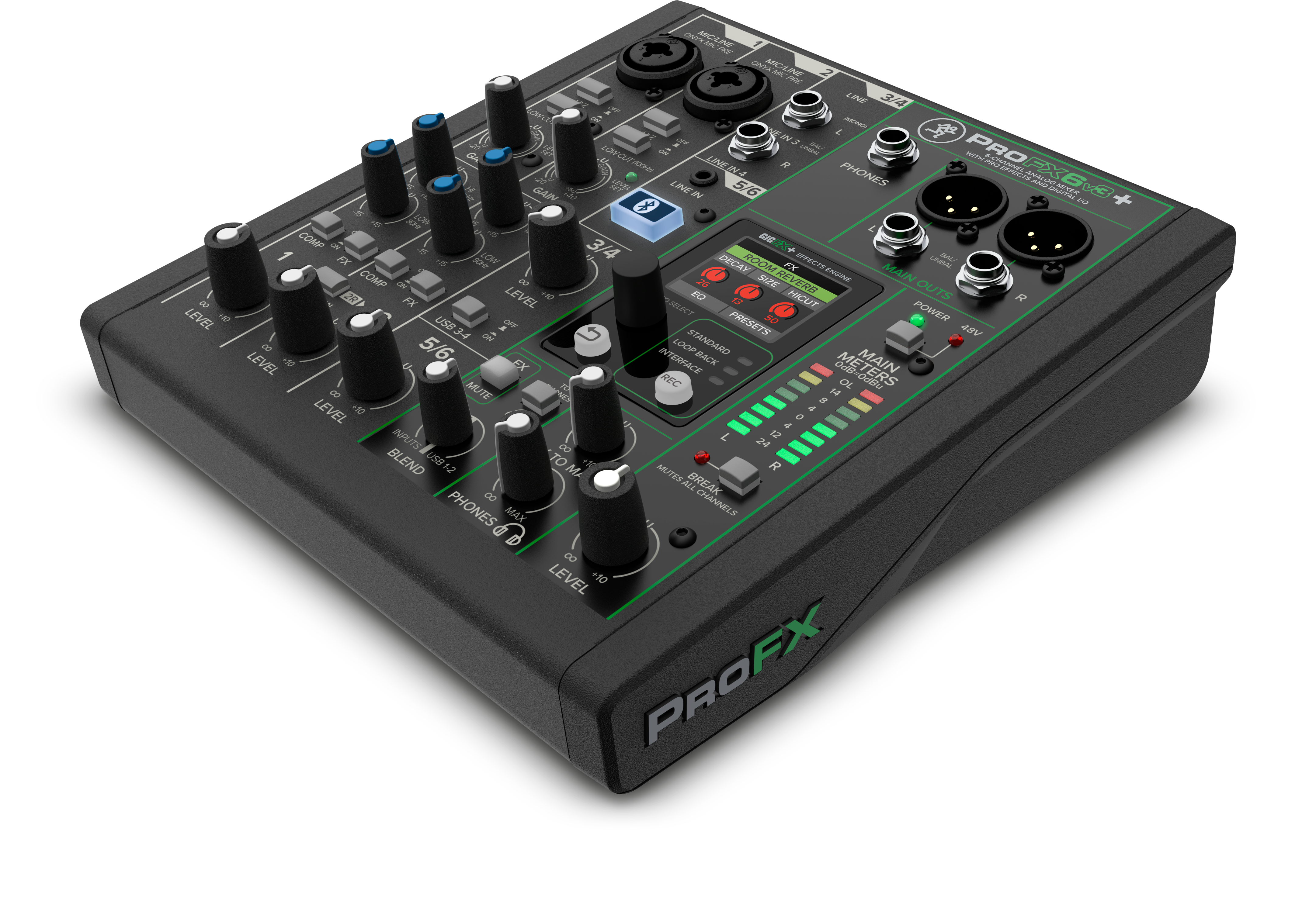 Mackie ProFX6v3+ 6-Channel Analog Mixer With Enhanced FX, USB Recording Modes and Bluetooth