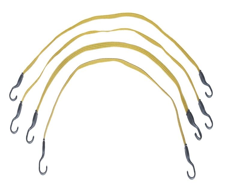 RocknRoller RBCB Black and Yellow Flexible Bungie Straps (4 Pack)