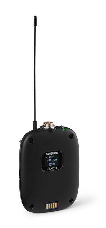 Shure SLXD1+-G57 Digital Bodypack Transmitter Frequency Band G57 (470-608 MHz, tuning range 138 MHz)