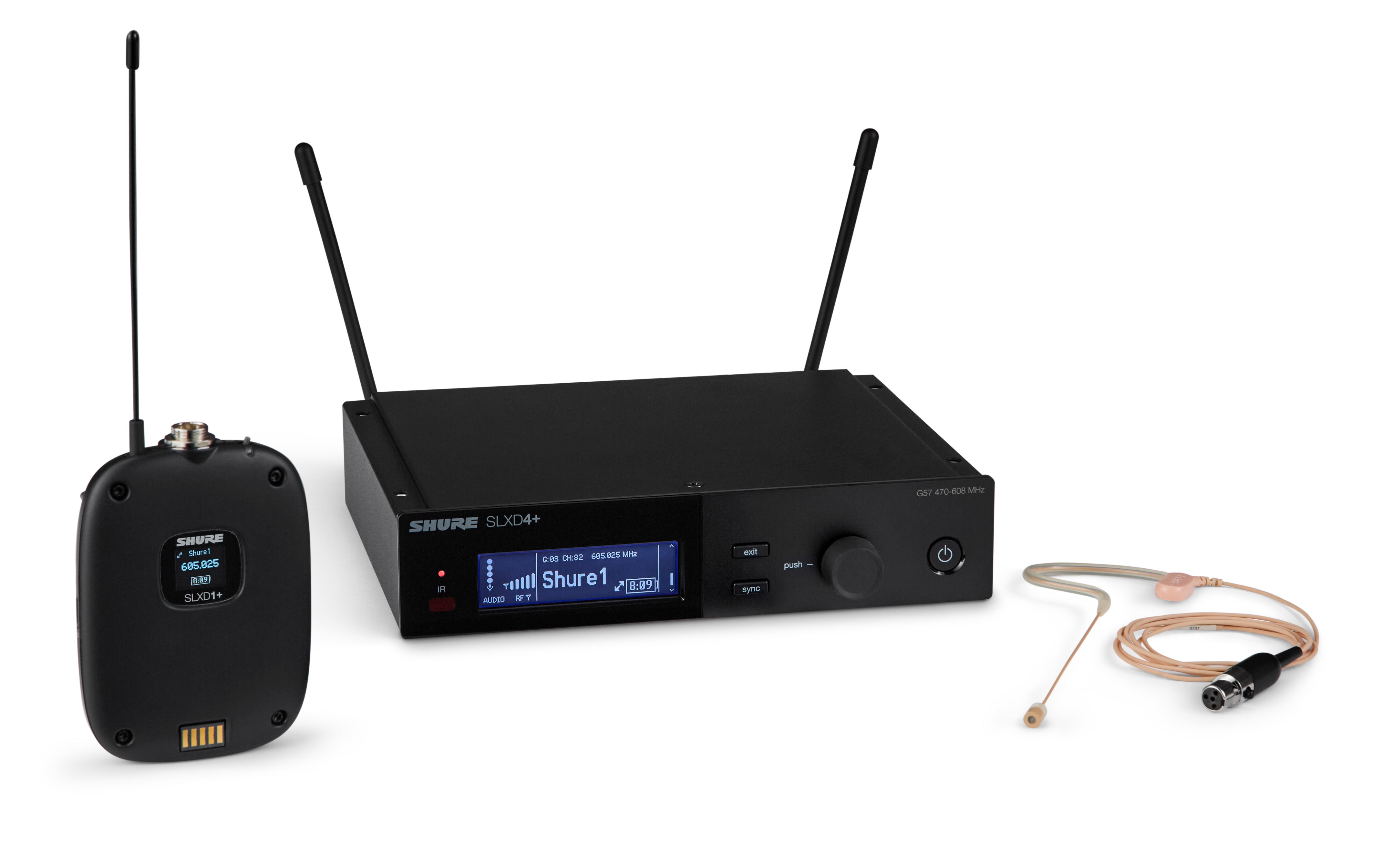 Shure SLXD14+/153T-G57 Digital 1-Channel Wireless Microphone Bodypack System (G57: 470 - 680 MHz)