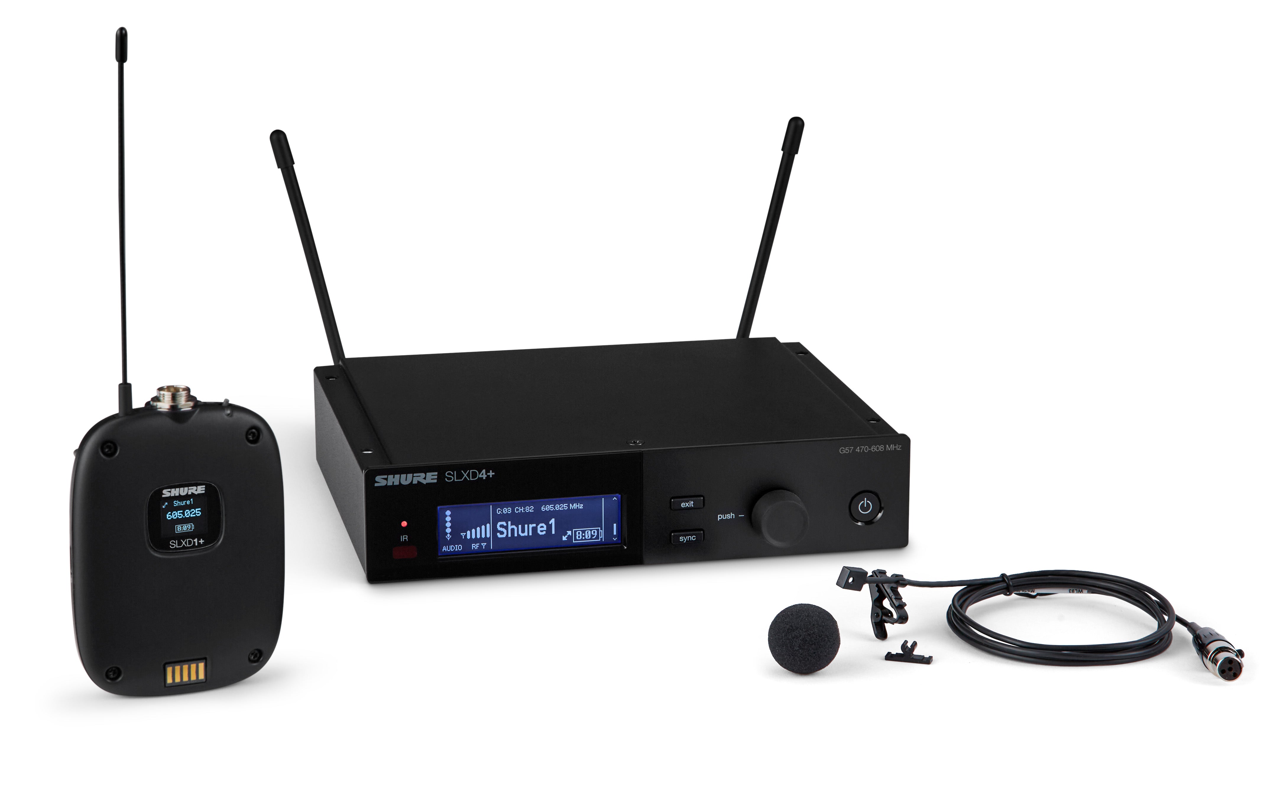 Shure SLXD14+/93-G57 Digital 1-Channel Wireless Microphone System (G57: 470 - 608 MHz)