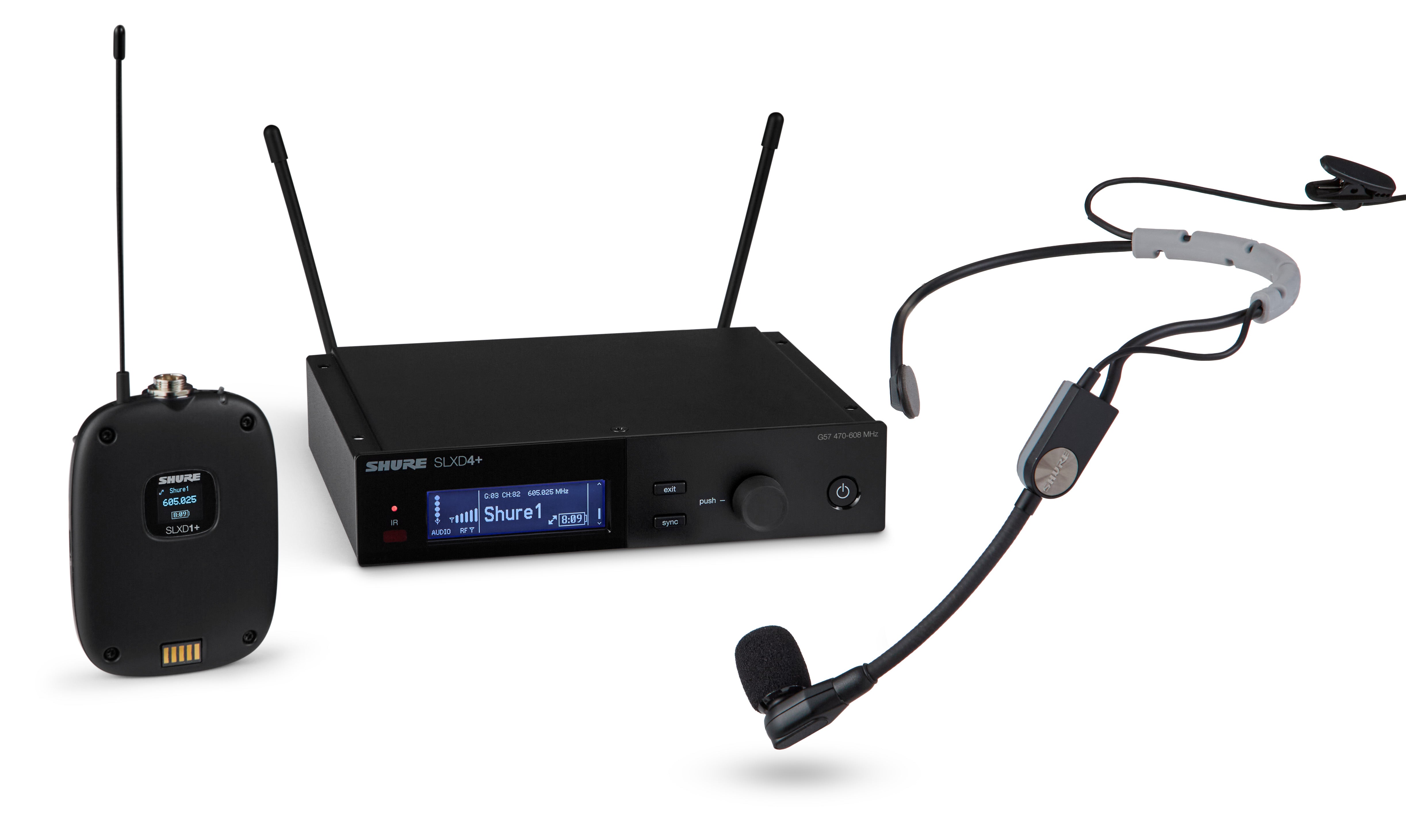 Shure SLXD14+/SM35-G57 Digital 1-Channel Wireless Microphone System (G57: 470-608 MHz)