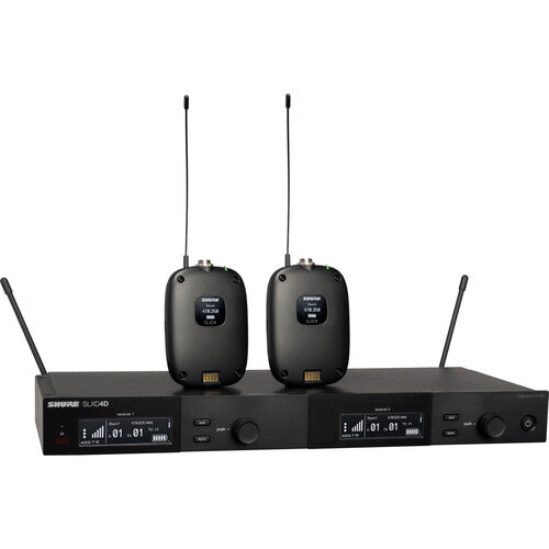 Shure SLXD14D-H55 Dual Wireless System with Two SLXD1 Bodypack Transmitters (H55: 515 to 558 MHz)