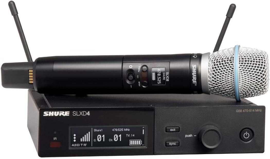 Shure SLXD24/B87A Digital Wireless Handheld Microphone System with Beta 87A Capsule (J52: 558 to 602 + 614 to 616 MHz)