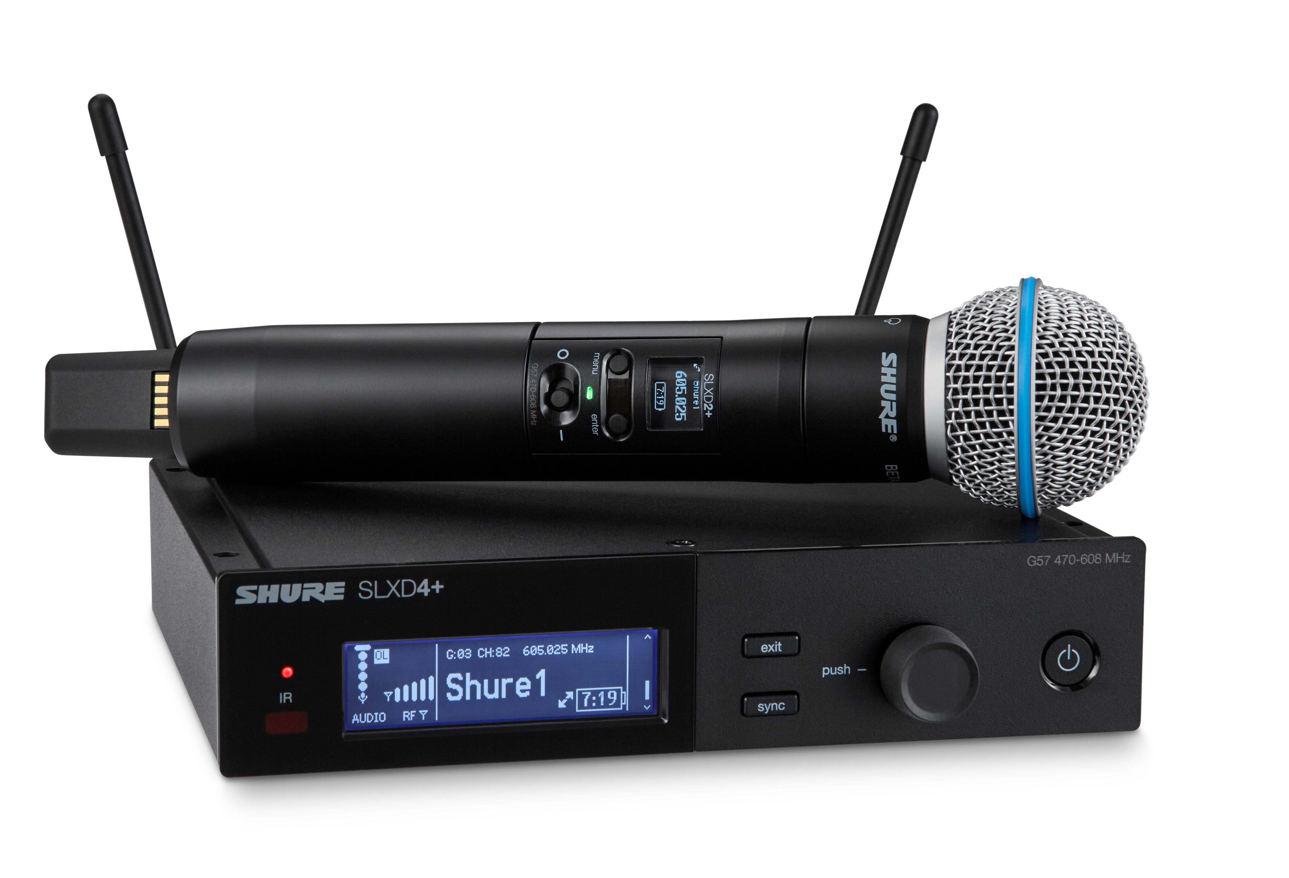 Shure SLXD24+/B58-G57 Digital 1-Channel Wireless Microphone System (G57: 470 - 608 MHz)