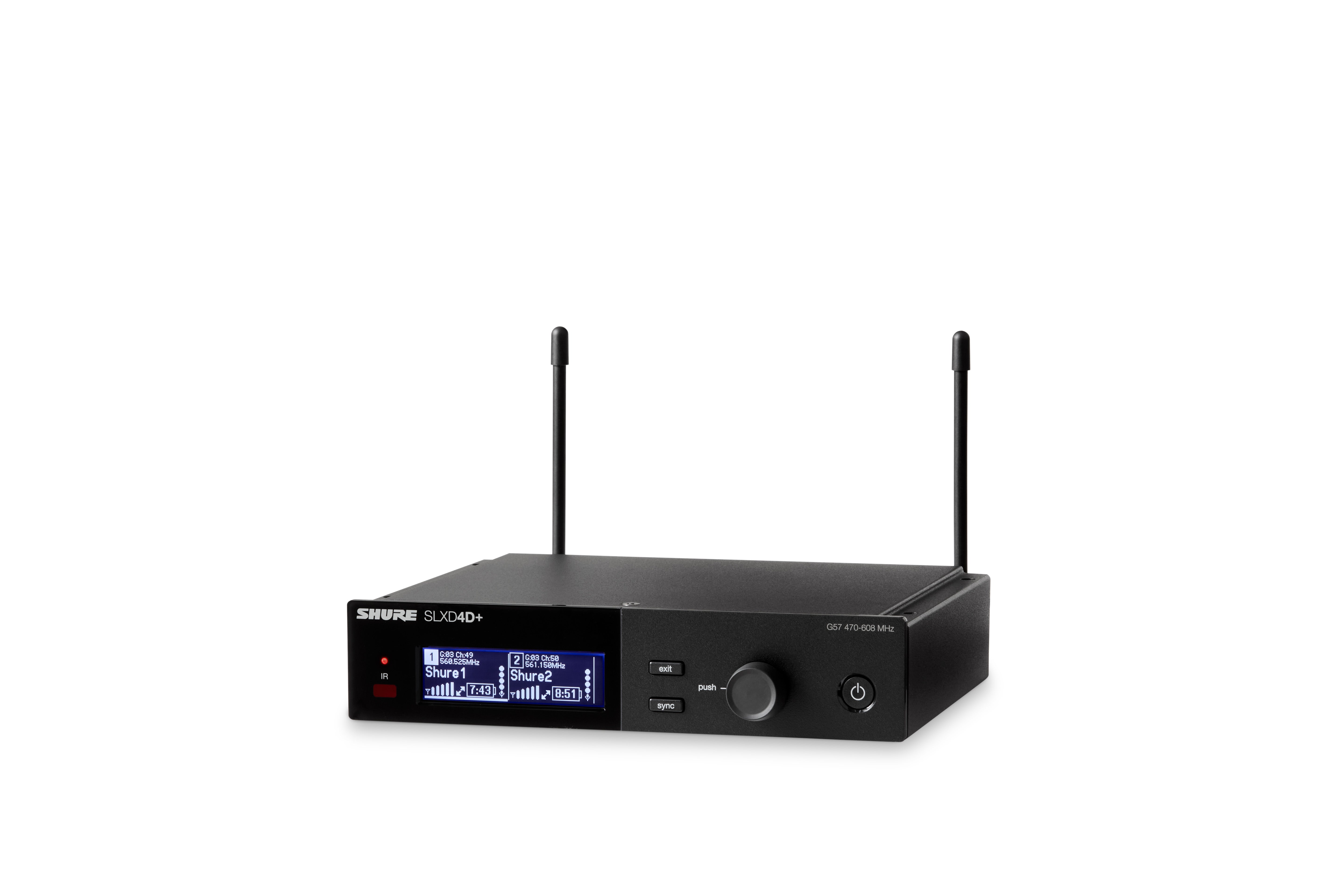 Shure SLXD4D+-G57 Digital 2-Channel Wireless Receiver (G57: 470 - 608 MHz)