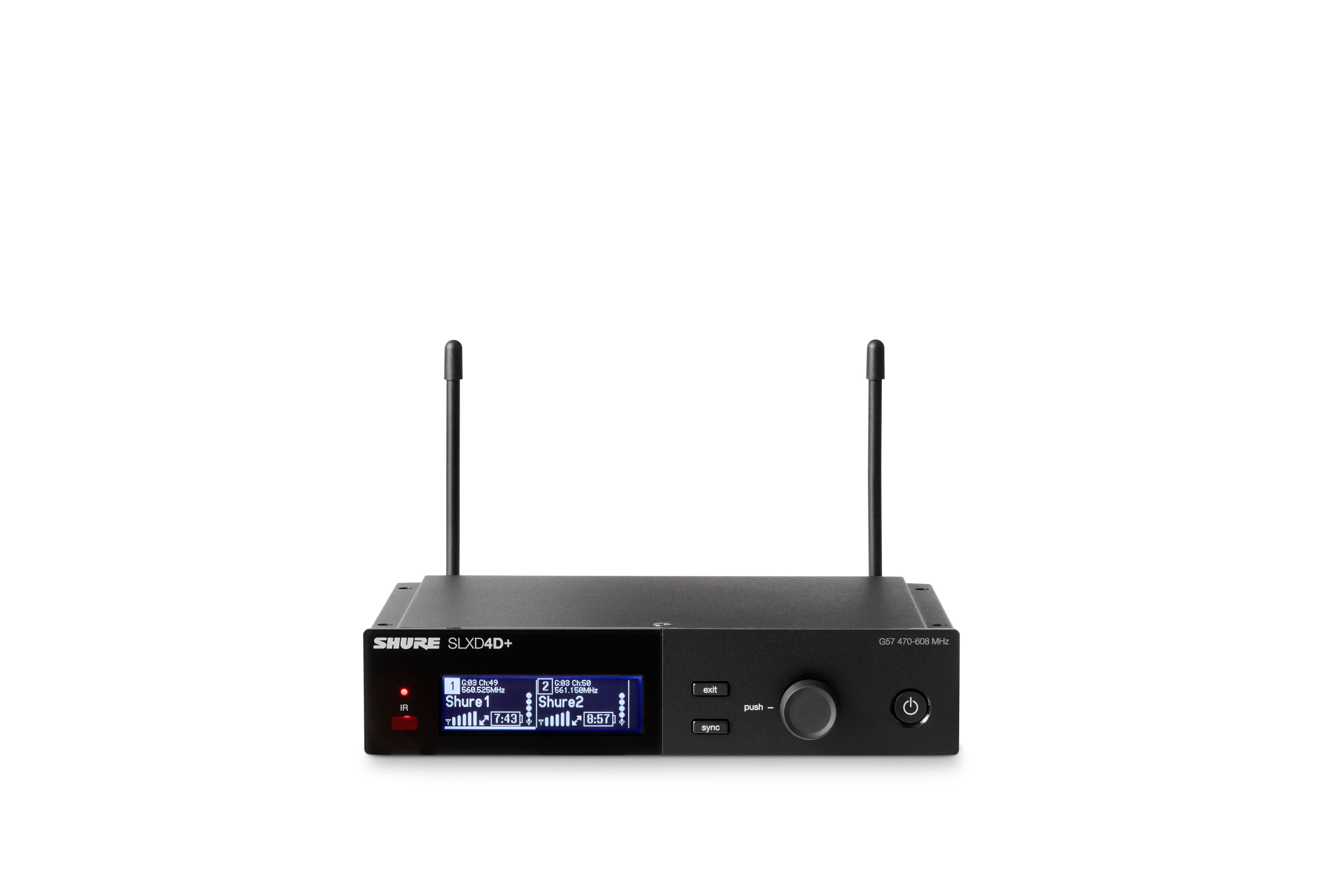 Shure SLXD4D+-G57 Digital 2-Channel Wireless Receiver (G57: 470 - 608 MHz)