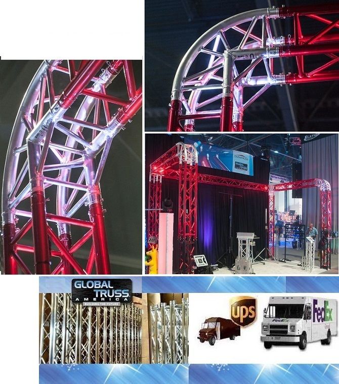 Global Truss Sq-4121-Cr-L90 - 1.64Ft (0.5M) 2-Way 90 Degree Rounded Corner