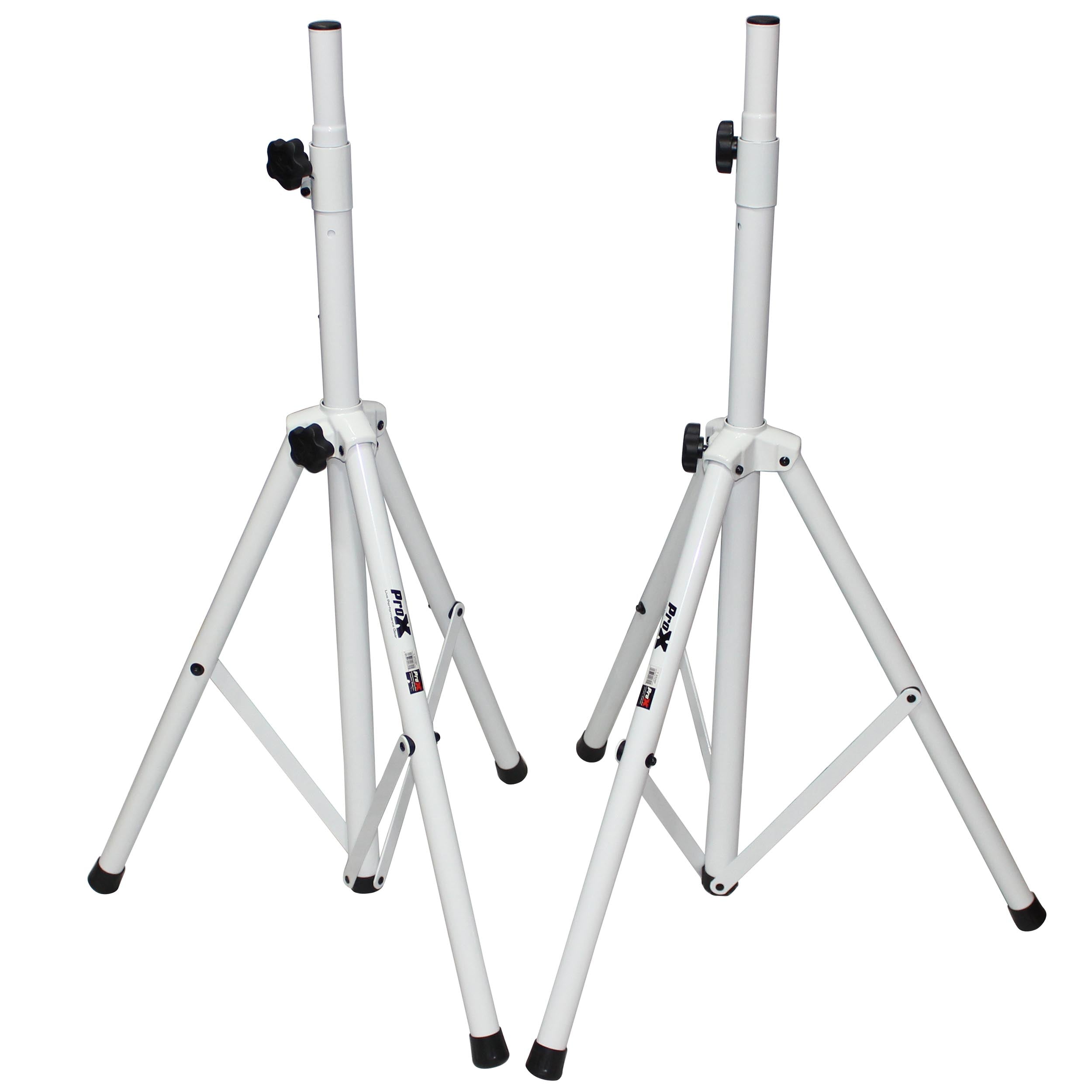 ProX T-SS28P White Heavy-Duty All Metal Speaker Tripod Stand Set of 2