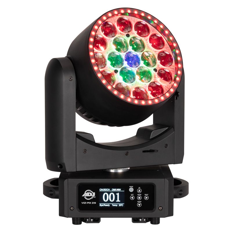 ADJ VIZIPIX Z19 19X 20W Quad - RGBL / 4-In-1 - LEDs with Background RGB and Ring Effect LEDs with Aria X2