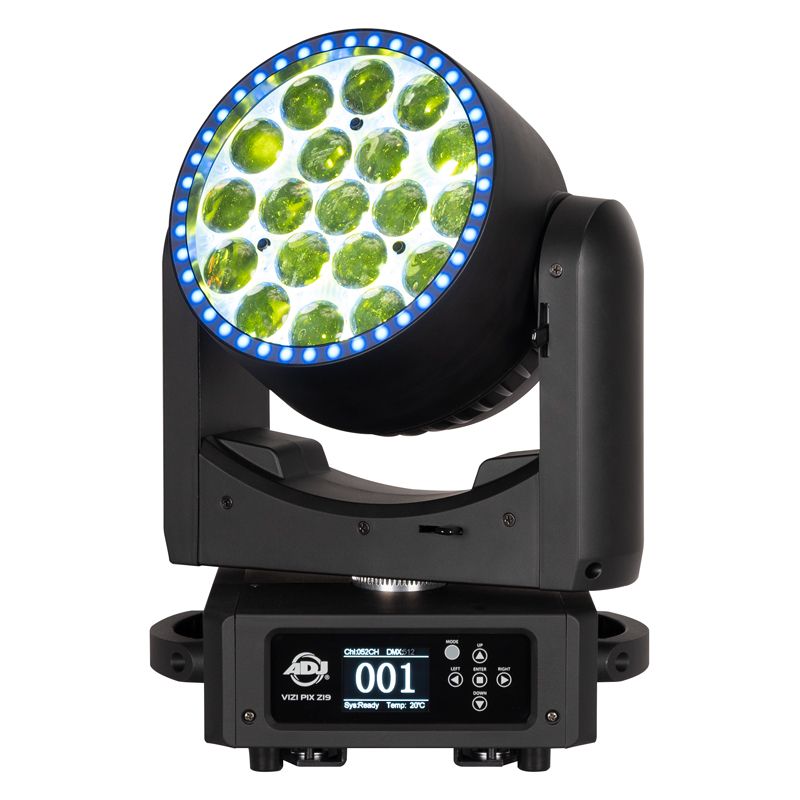 ADJ VIZIPIX Z19 19X 20W Quad - RGBL / 4-In-1 - LEDs with Background RGB and Ring Effect LEDs with Aria X2