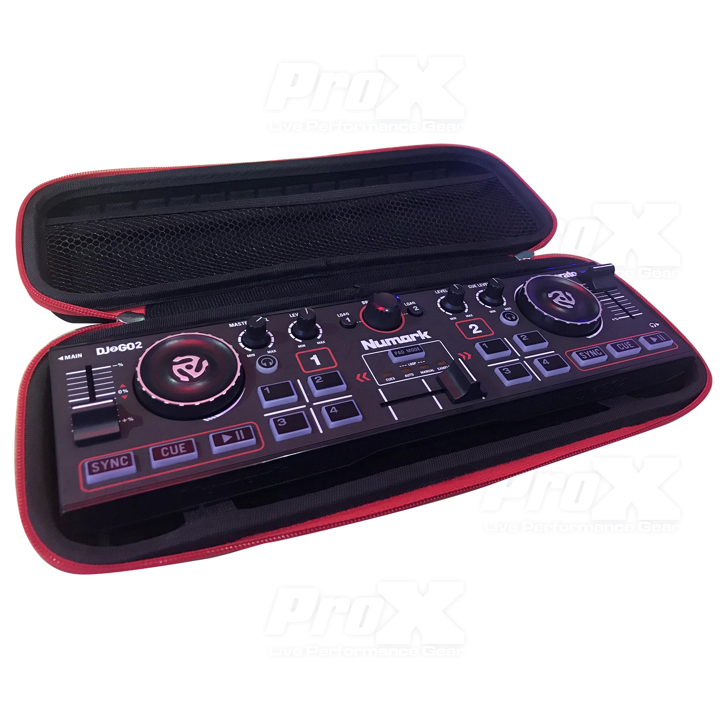 Prox XB-DJ2GO2 Lightweight Hardshell DJ Controller for Numark DJ GO2 and Wireless Mic