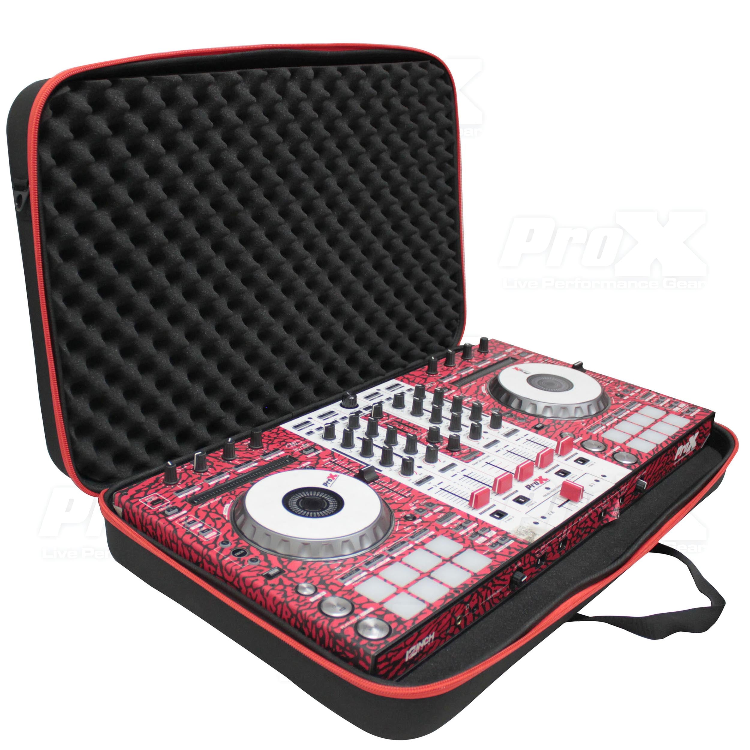 ProX Ultra Lighweight Medium Hardshell DJ Controller with Shoulder Strap