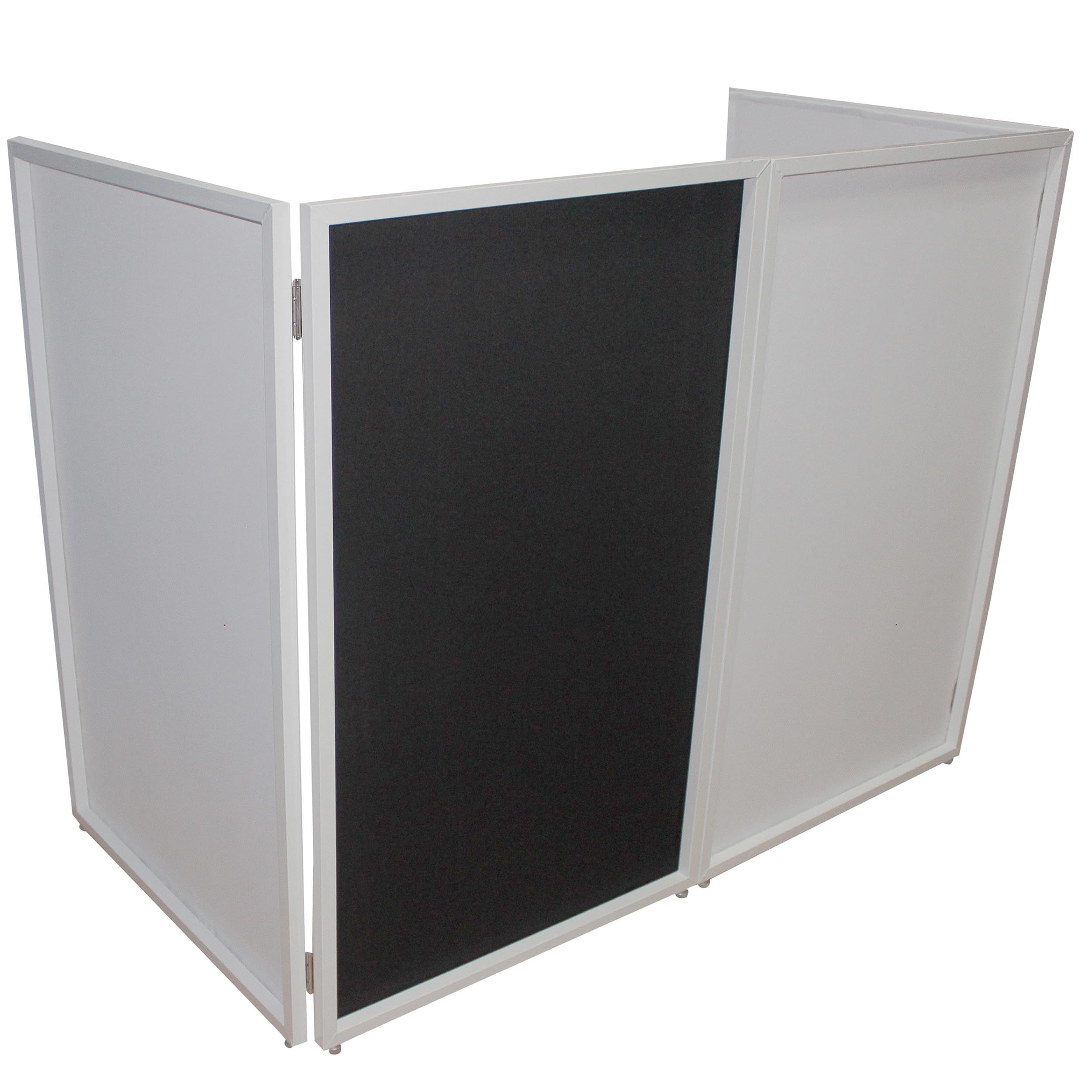 ProX XF-4X3048BW-MK2 Four Panel Collapse and Go DJ Facade with White Frame and Carry Bag