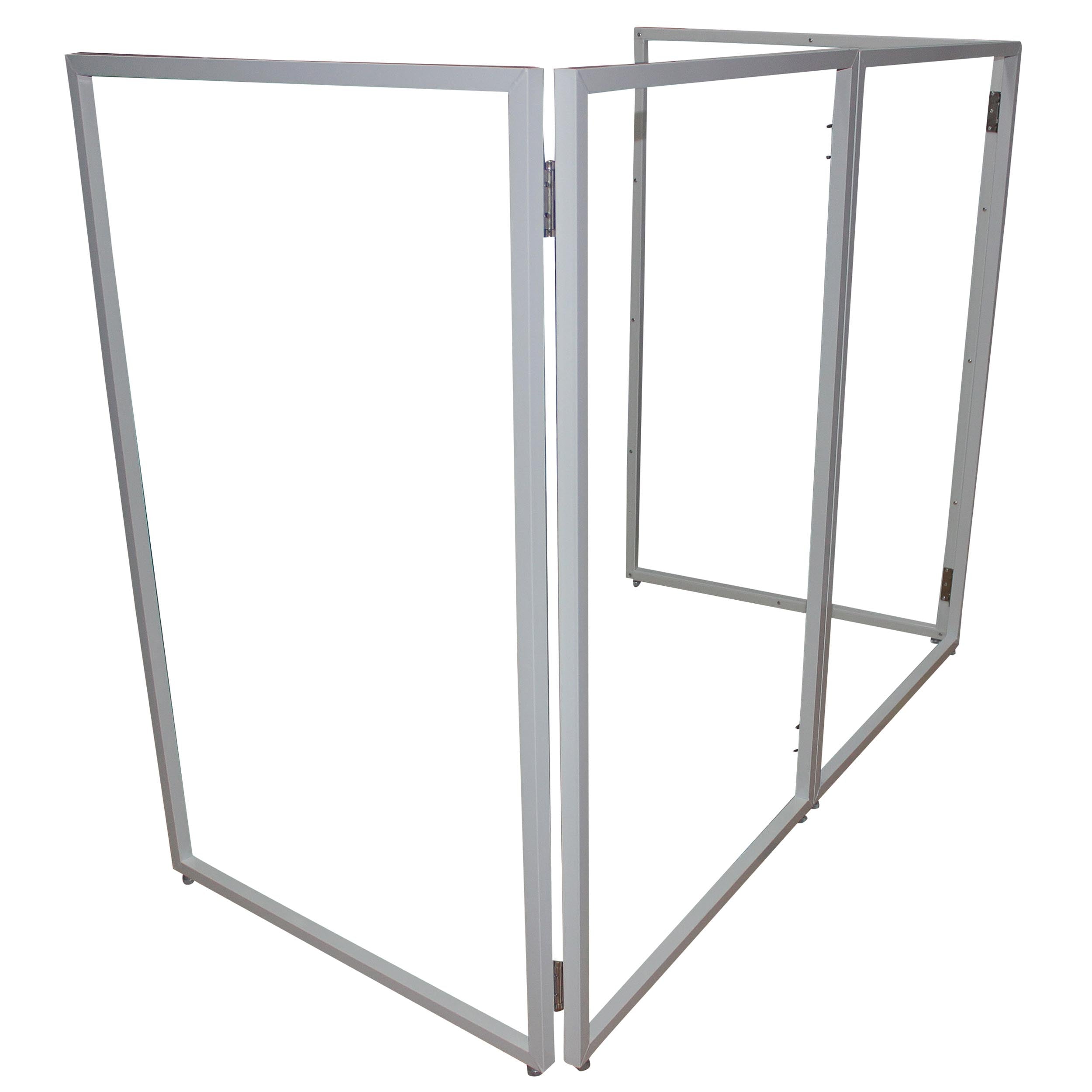 ProX XF-4X3048BW-MK2 Four Panel Collapse and Go DJ Facade with White Frame and Carry Bag