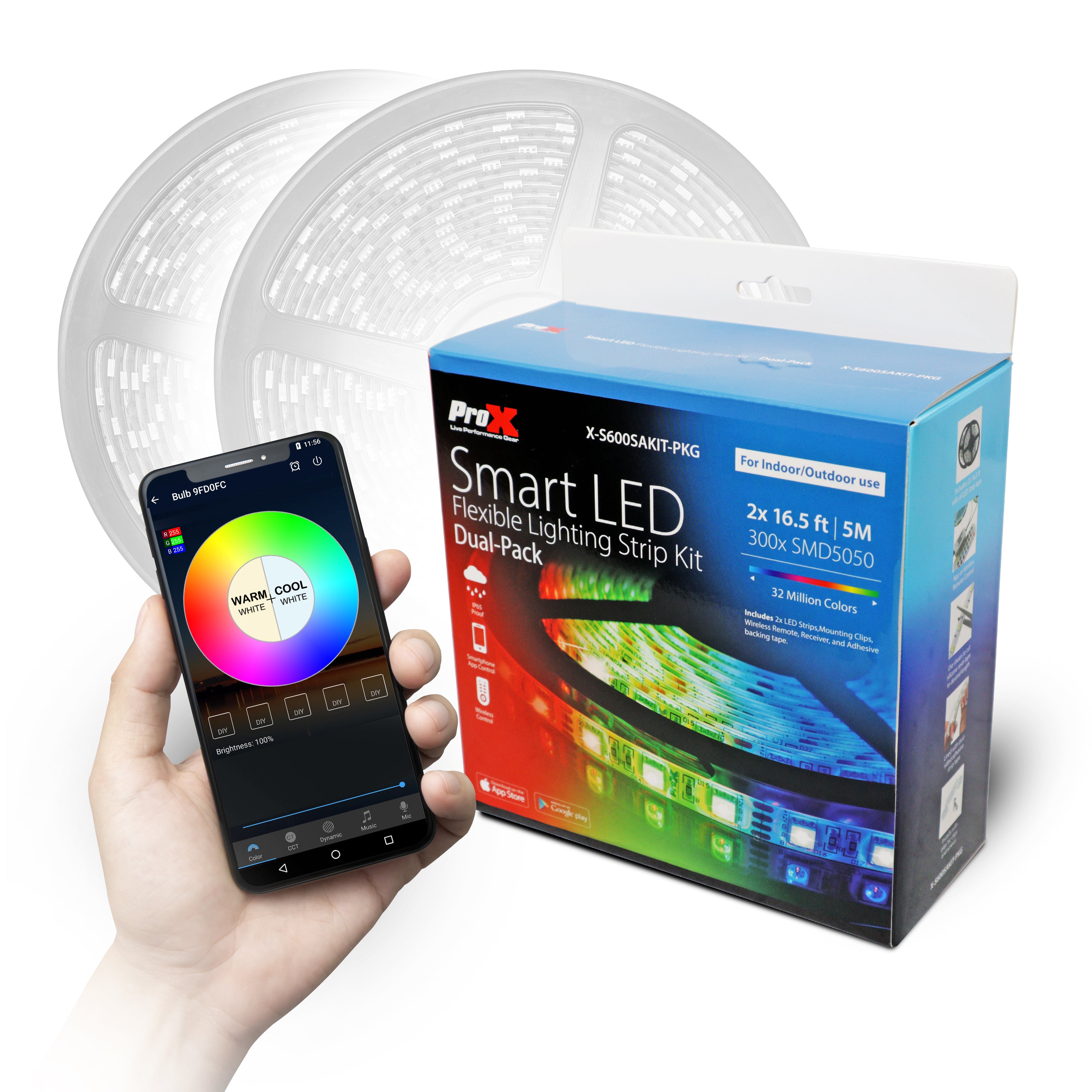 ProX X-S600SAKITPKG Smart LED Flexible Lighting Strip Kit (Dual Pack)