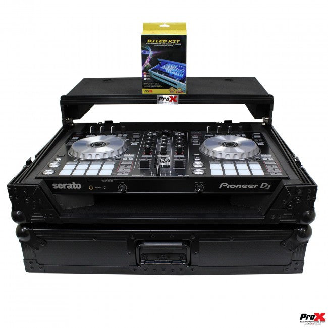 ProX Pioneer DDJ-SR2 Controller Case W/Laptop Shelf - Black Label + LED Kit