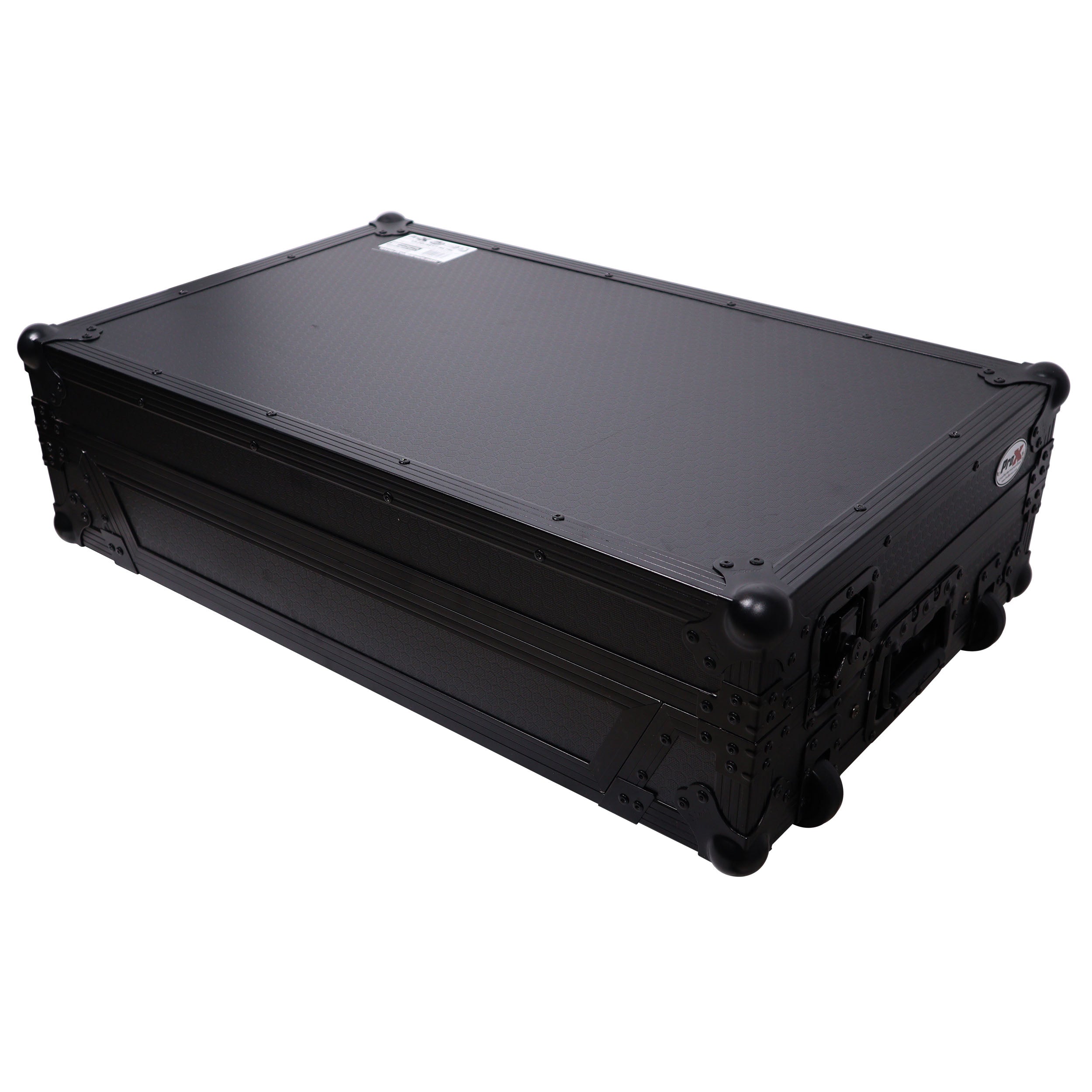 ProX XS-DDJFLX102UWLTBLLED Flight Style Road Case with Laptop Shelf and LED Black Finish for Pioneer DJ FLX10