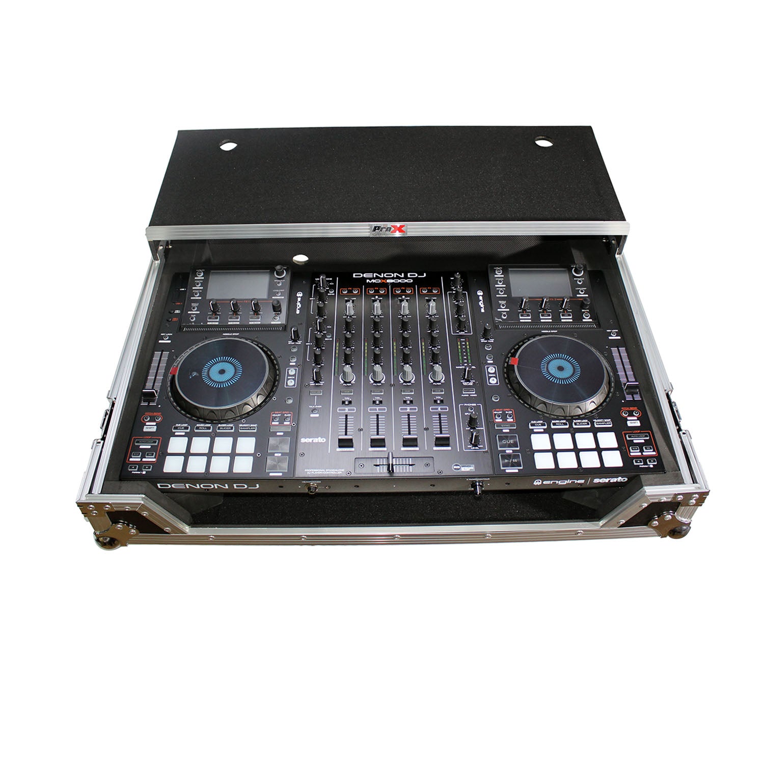 ProX XS-MCX8000WLT Flight Case for Denon MCX8000 with Wheels and Laptop Shelf