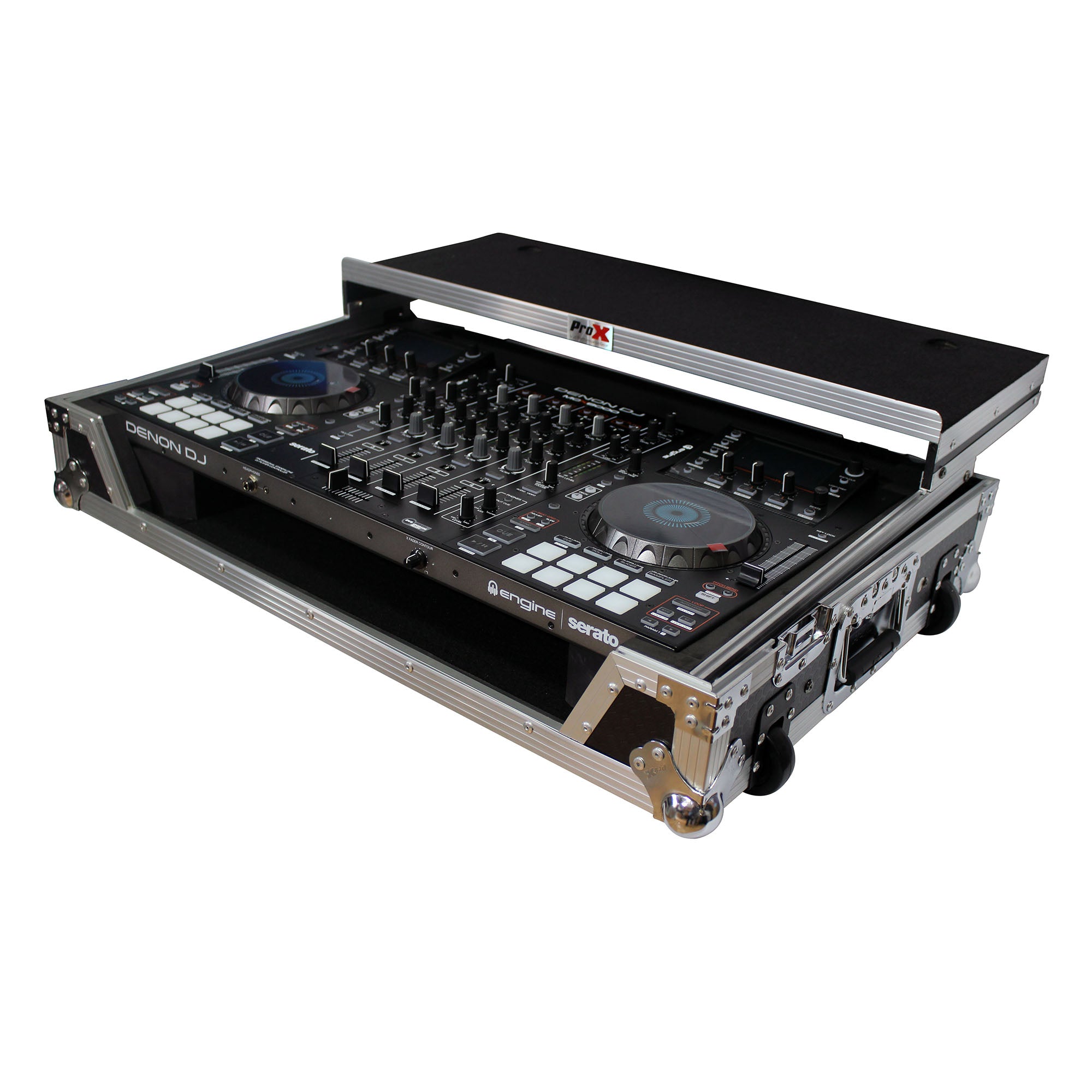 ProX XS-MCX8000WLT Flight Case for Denon MCX8000 with Wheels and Laptop Shelf