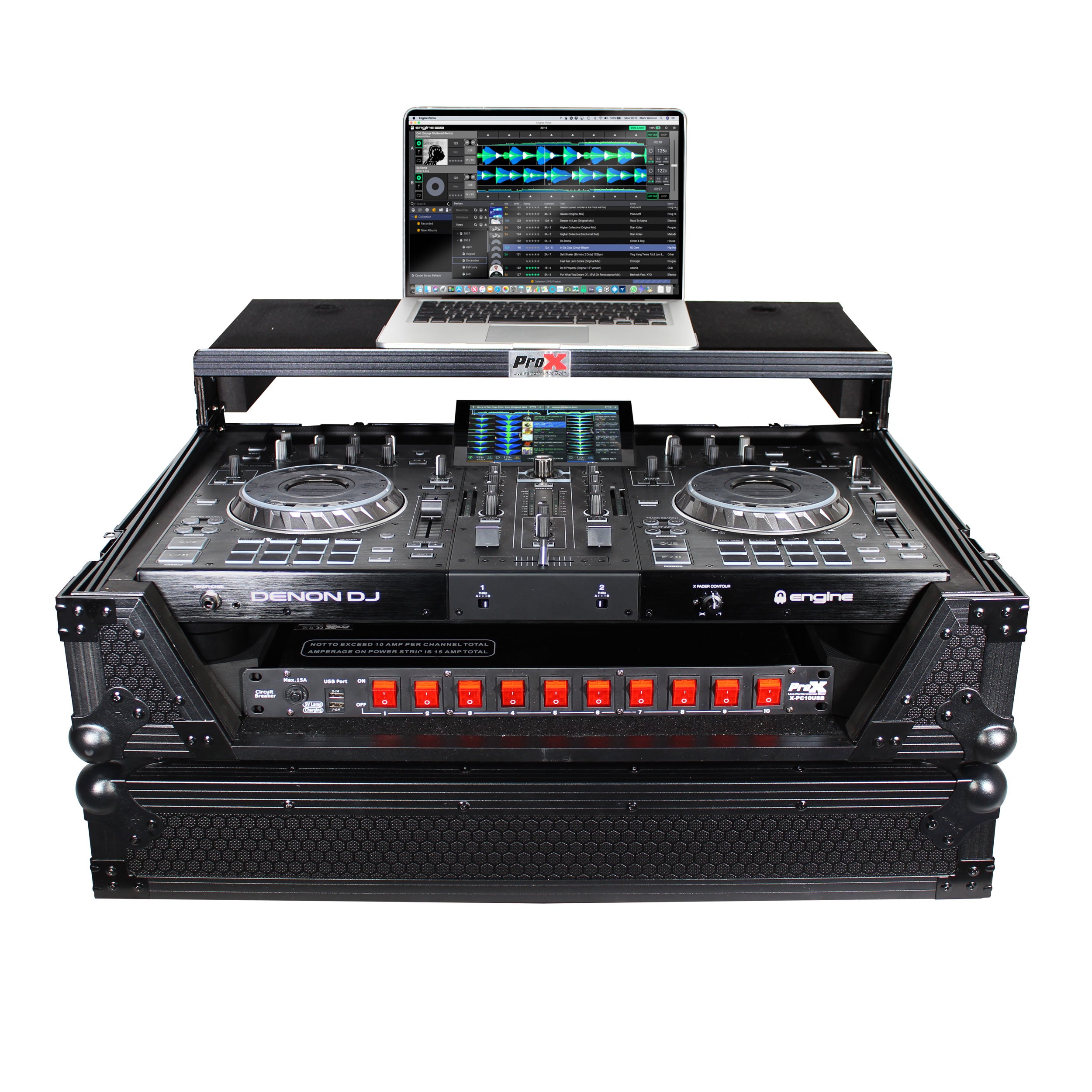 ProX XS-PRIME2 LTBL Flight Case for Denon Prime 2 Controller Black on Black