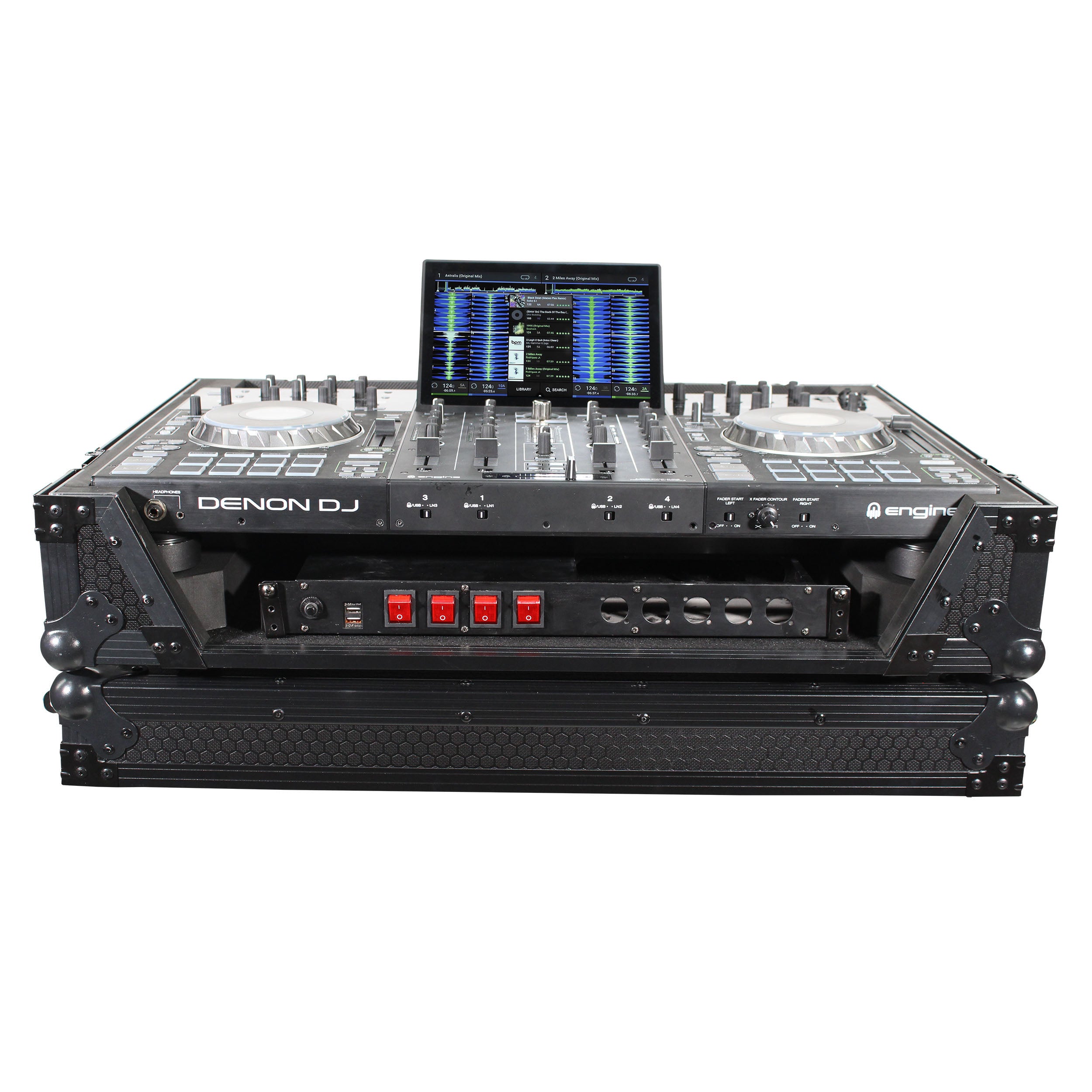 ProX XS-PRIME4 WBL Flight Case for Denon Prime 4 DJ Controller Black on Black