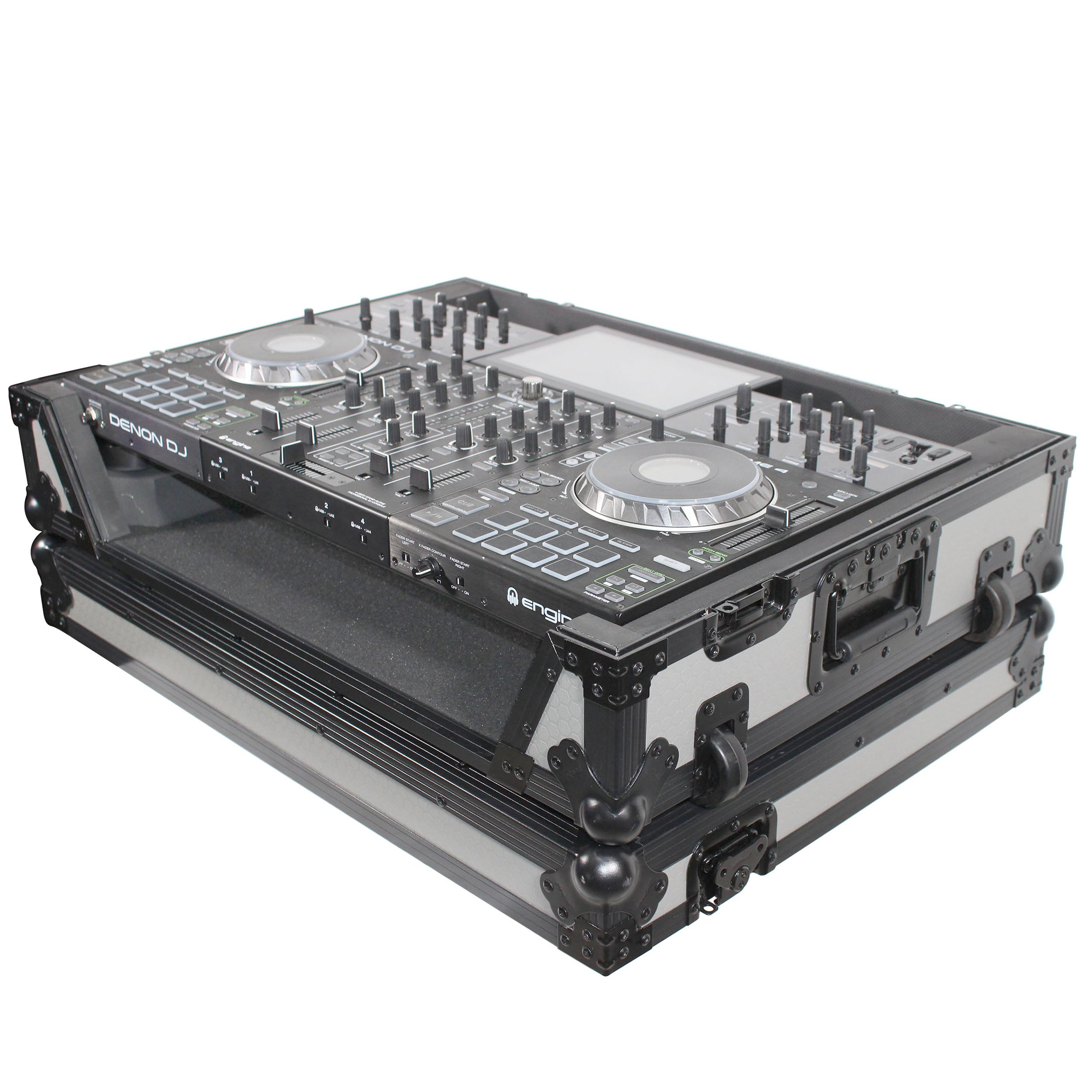 ProX XS-PRIME4 WGB Flight Case for Denon Prime 4 DJ Controller Black on Gray