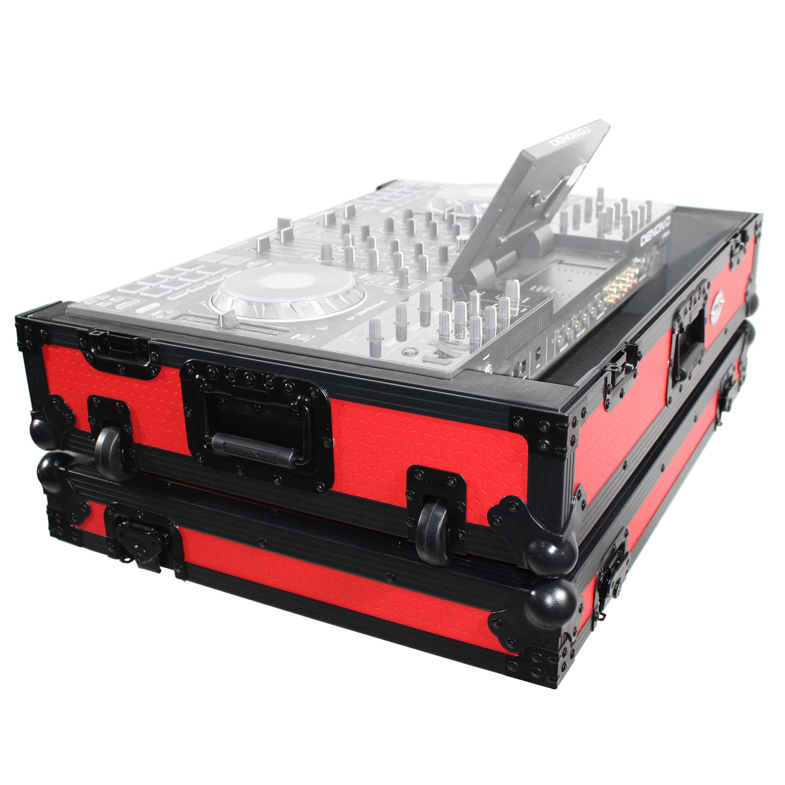 ProX XS-PRIME4 WRB Flight Case for Denon Prime 4 Black on Red