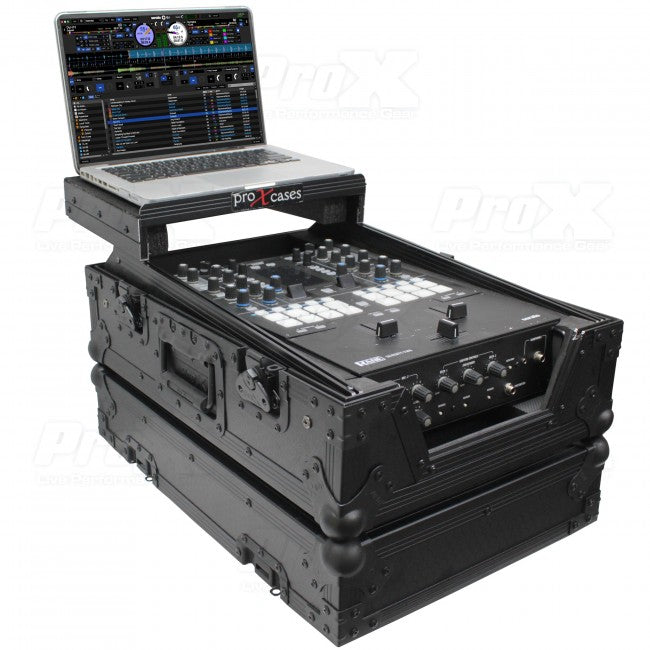 ProX 11 DJ Mixer Road Case W/Laptop Shelf for Rane Seventy-Two 72 (Black on Black)