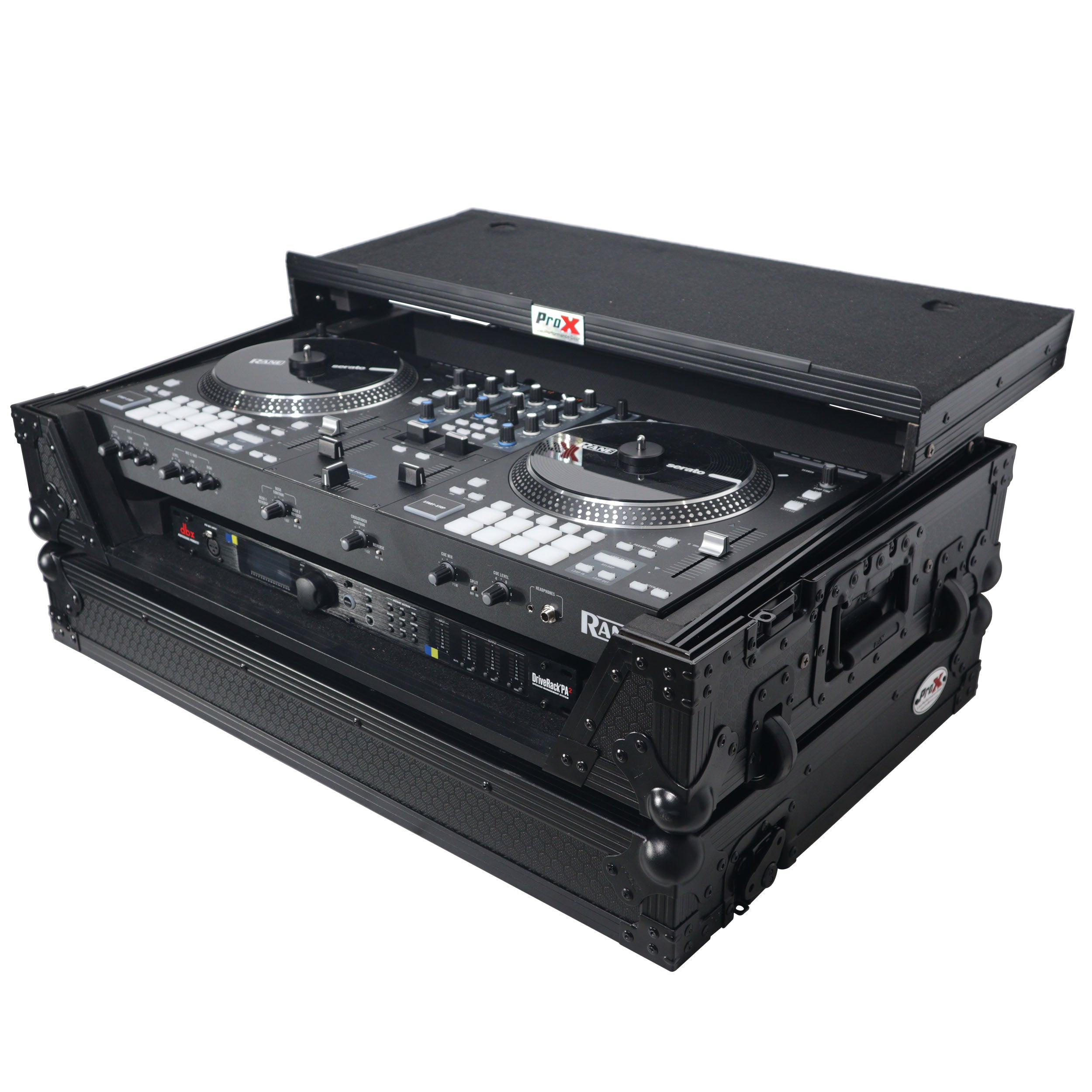 ProX XS-RANEONE-WLTBL Rane ONE Flight Case w/ Wheels, Laptop Shelf & 1U Rack Black/Black