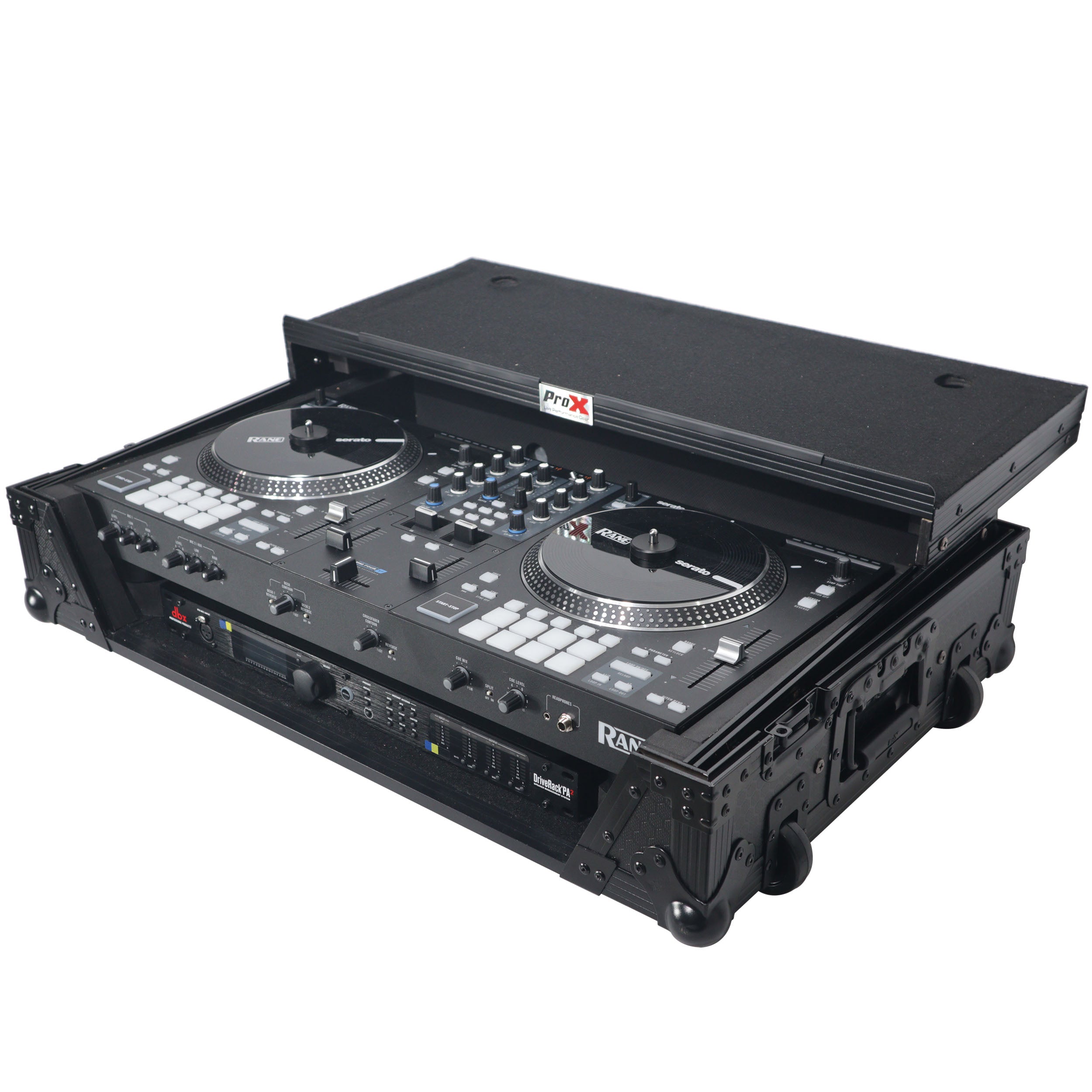 ProX XS-RANEONE-WLTBL Rane ONE Flight Case w/ Wheels, Laptop Shelf & 1U Rack Black/Black