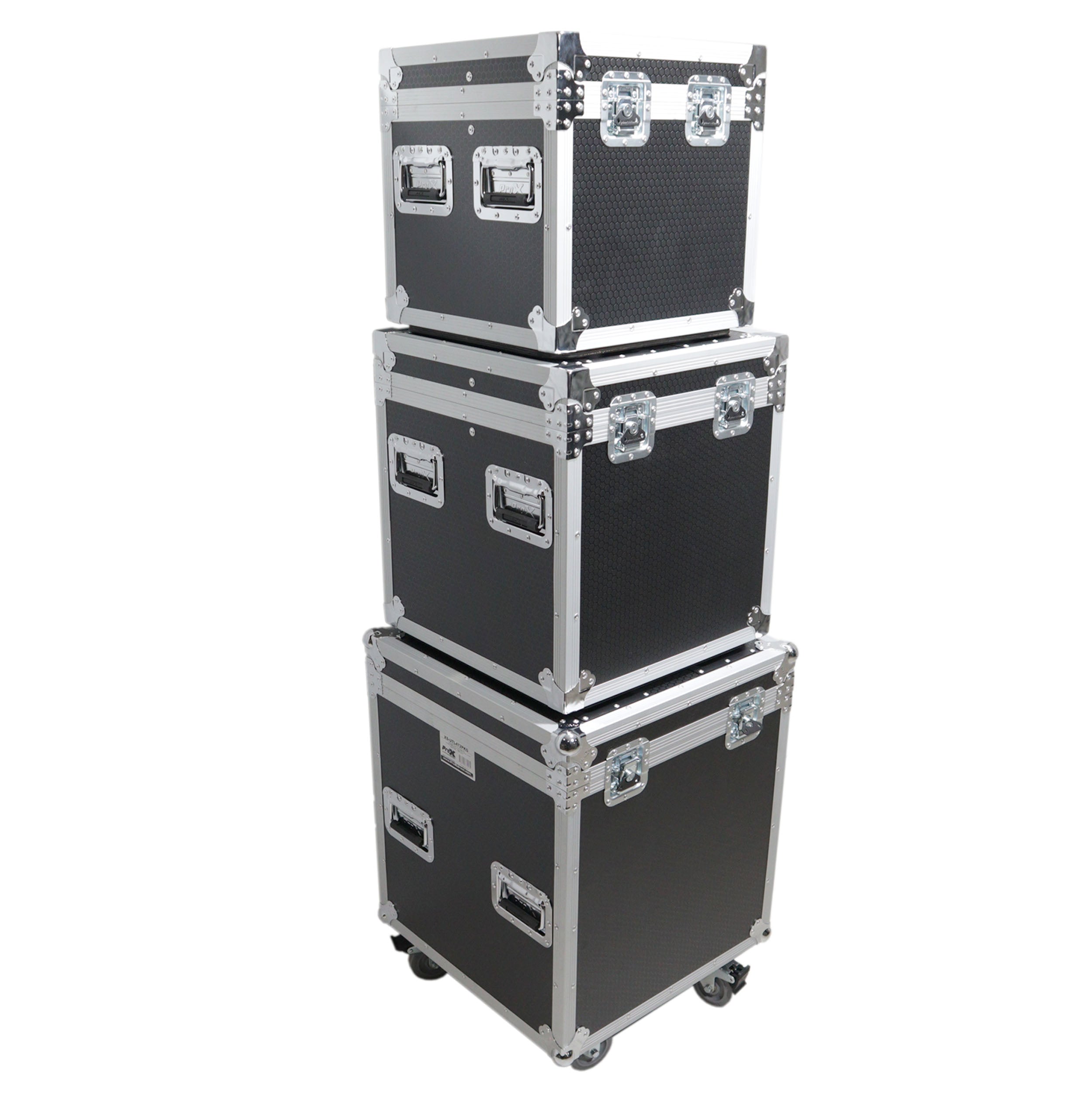 ProX XS-UTL493PKG Package of 3 Utility ATA Flight Travel Storage Road Case – Includes 1-Large 1-Medium 1-Small Size with 4 Casters