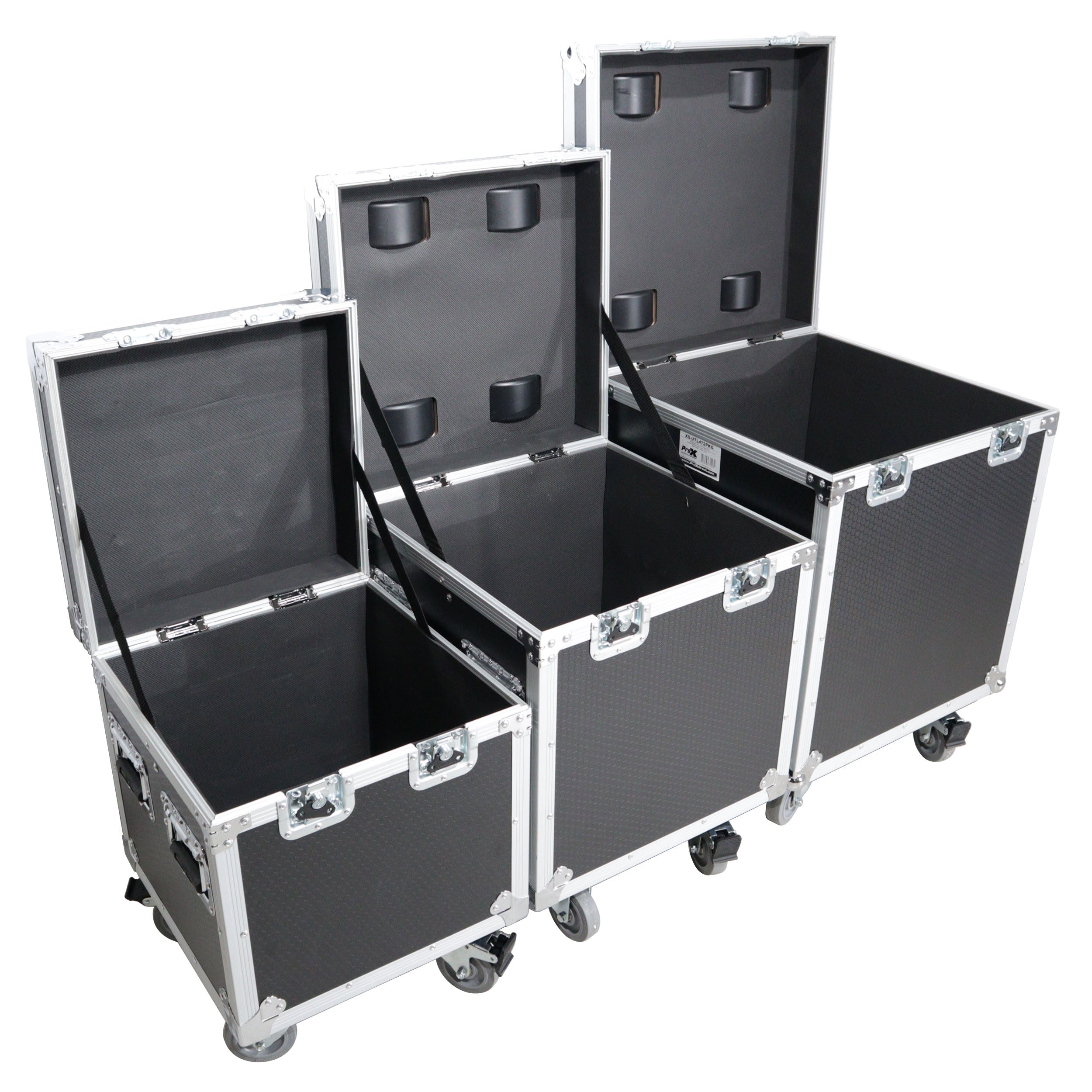 ProX XS-UTL493PKG Package of 3 Utility ATA Flight Travel Storage Road Case – Includes 1-Large 1-Medium 1-Small Size with 4 Casters