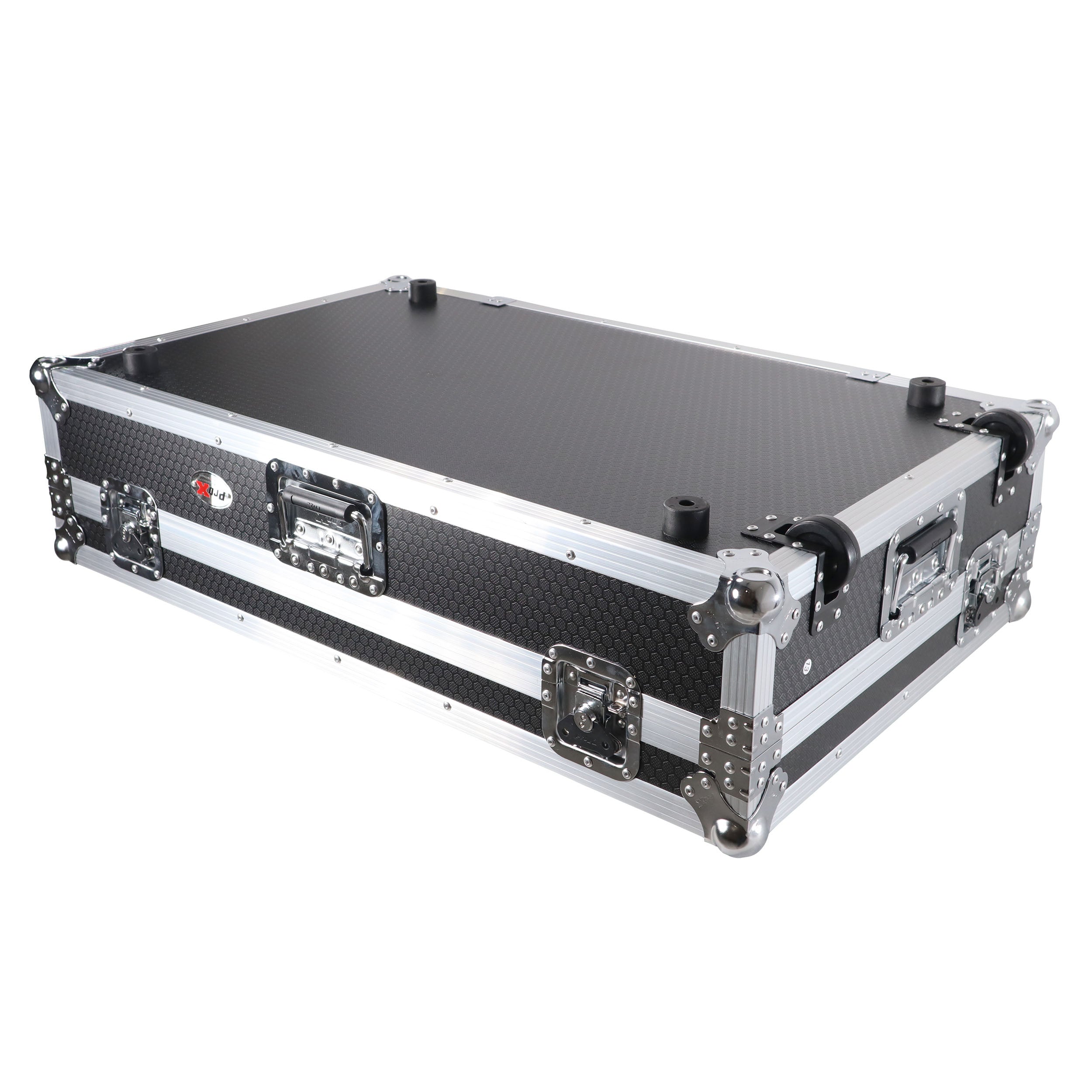 ProX XS-XDJXZ-W XDJ-XZ Flight Case w/ Wheels & 1U Rack Silver/Black