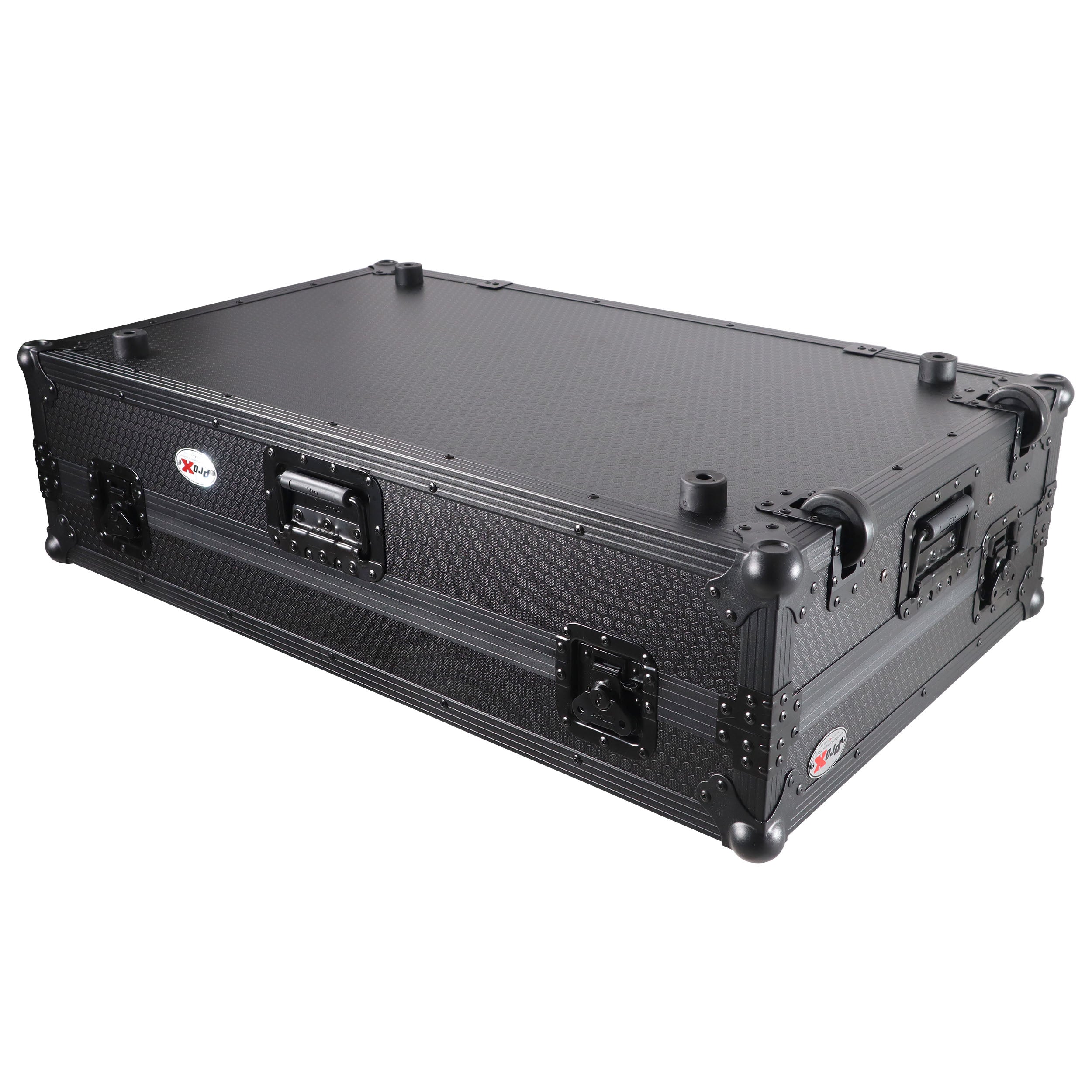 ProX XS-XDJXZ-WLTBL XDJ-XZ Flight Case w/ Wheels, Laptop Shelf & 1U Rack Black/Black