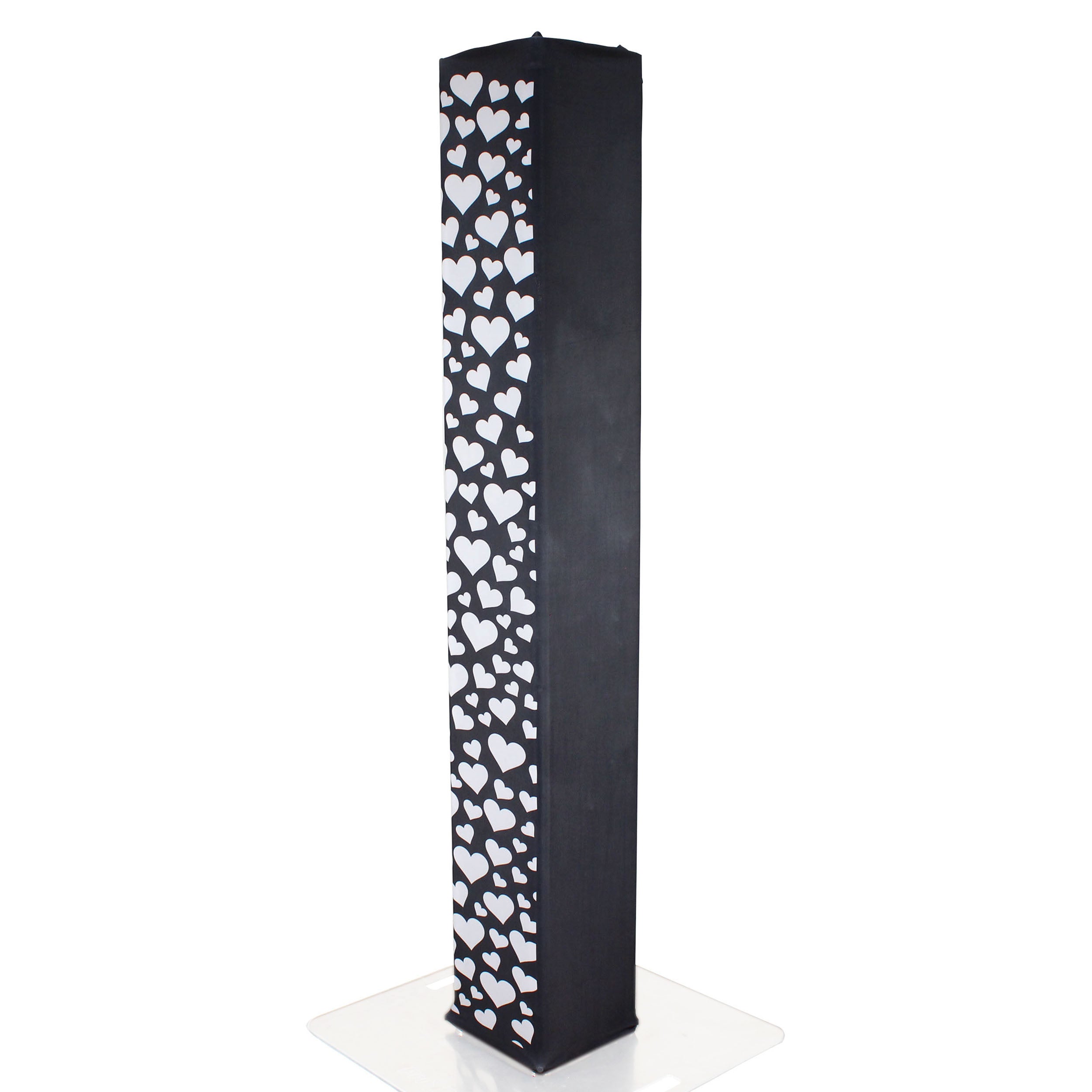 ProX XTC-SQ656HEART-B 6.56 Ft. Black Truss Scrim with White Hearts fits 12In. Box Truss Segment - Set of 2