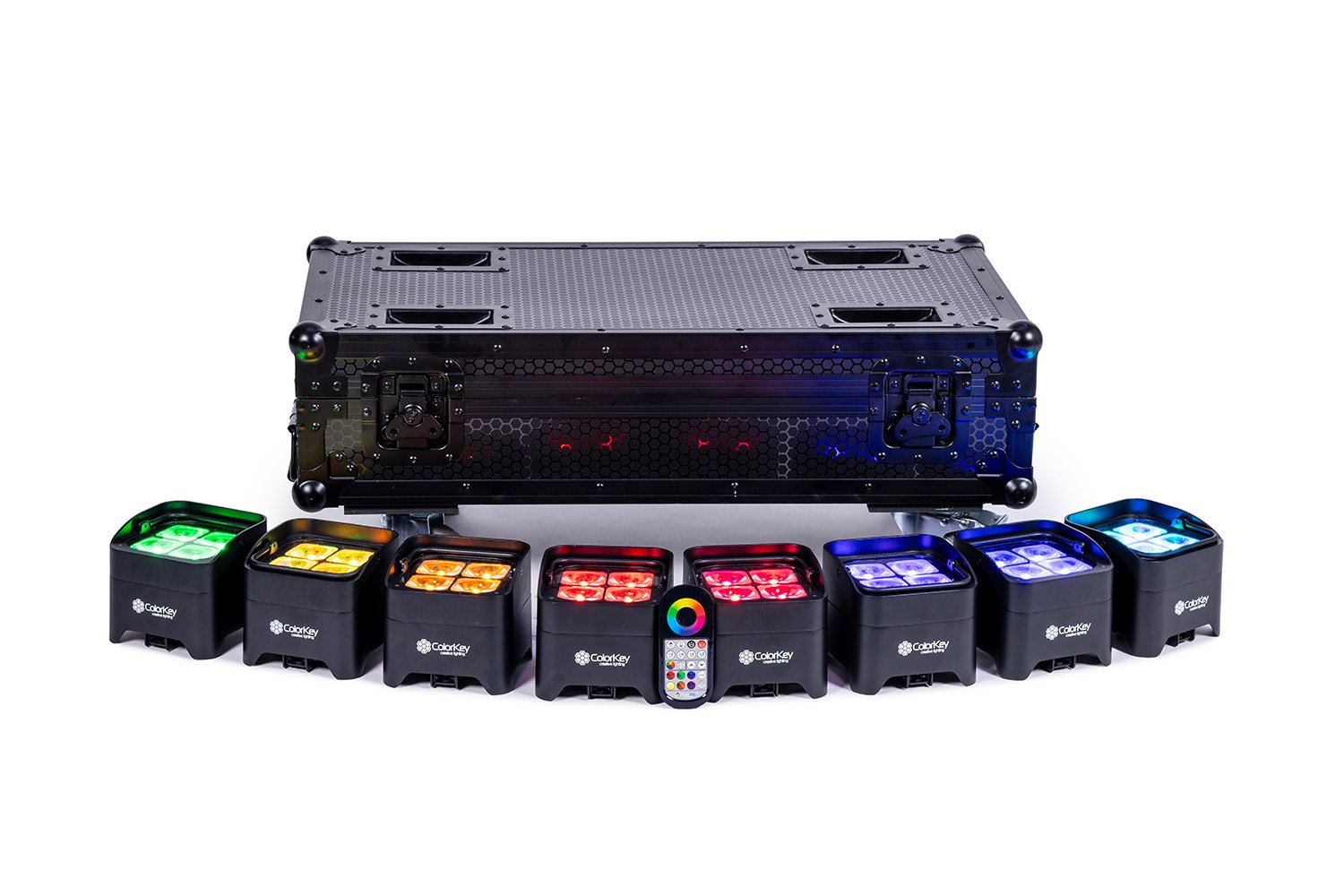ColorKey CKU-6228-KIT MobilePar Mini Hex 4 MKII (8-Pack w/ Charging Road Case)