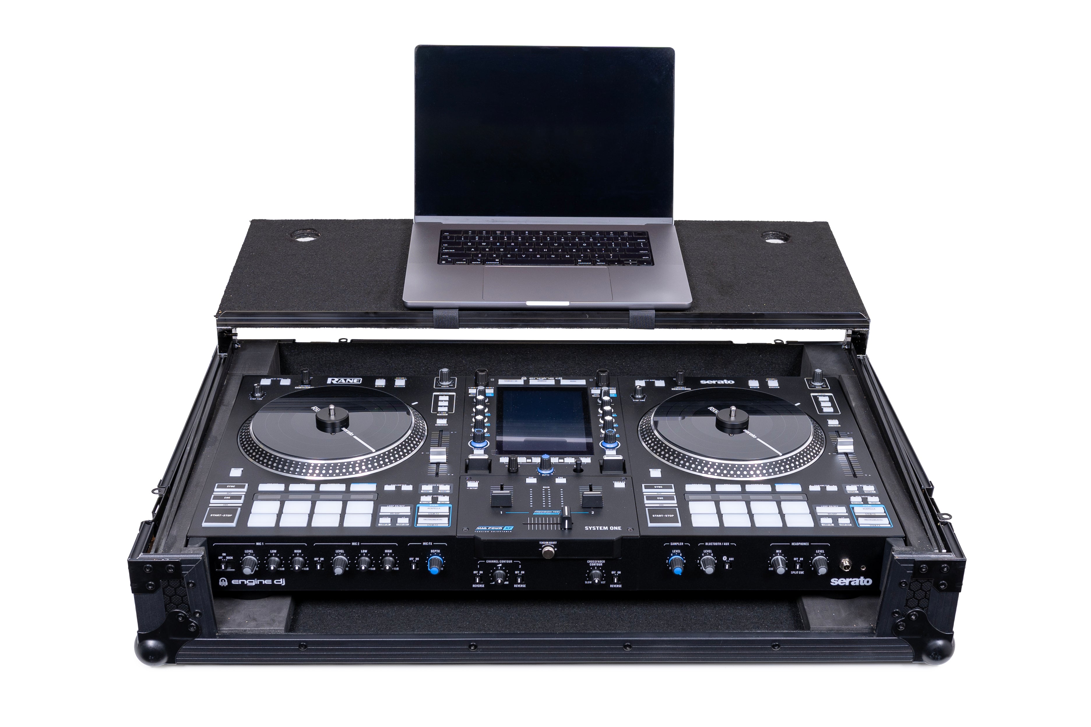 Headliner HL10027 Pitch Black Flight Case for System One w/ Laptop Platform & Wheels
