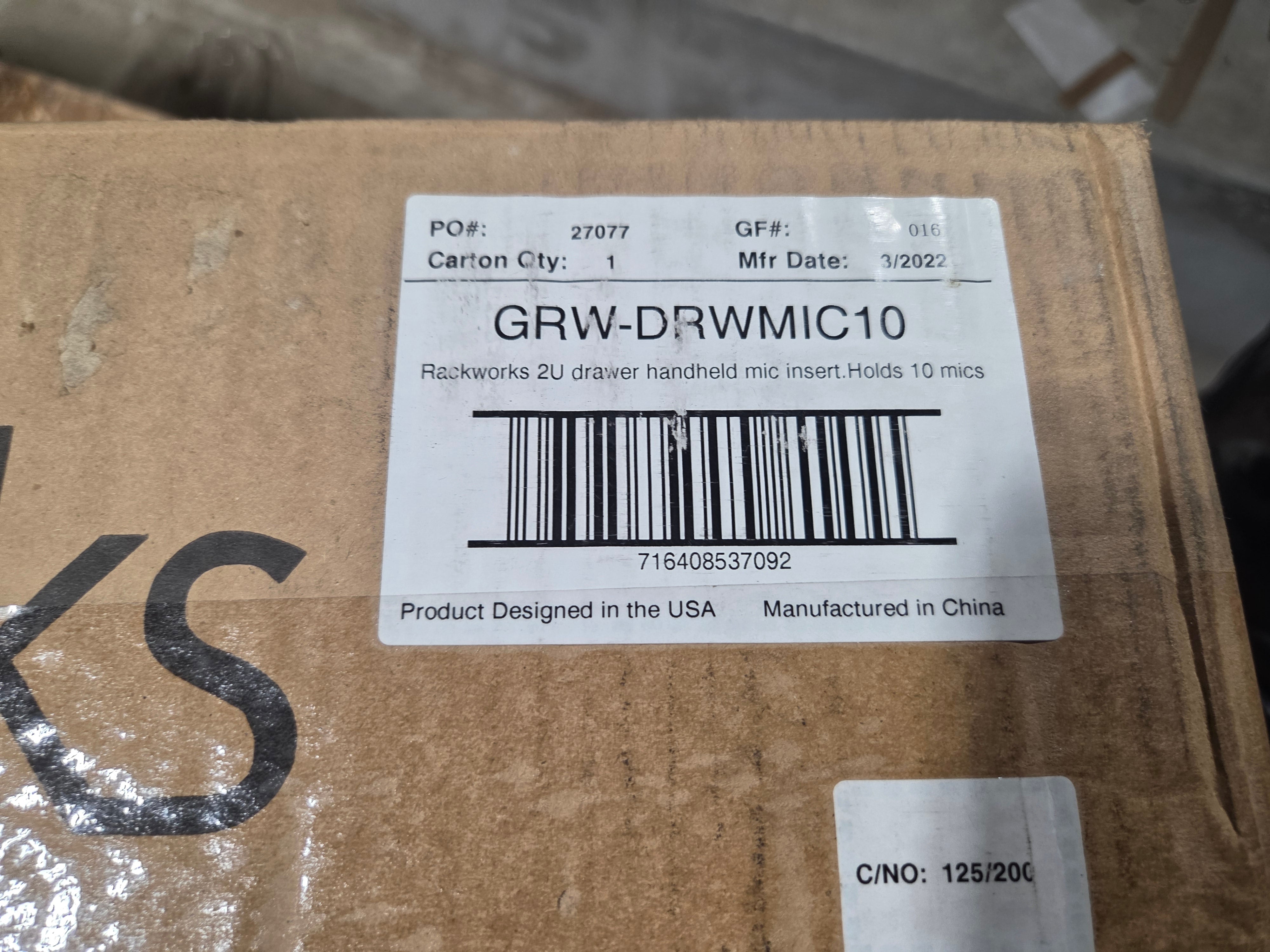 Gator GRW-DRWMIC10 2 RU Microphone Rack Drawer (B-Stock)