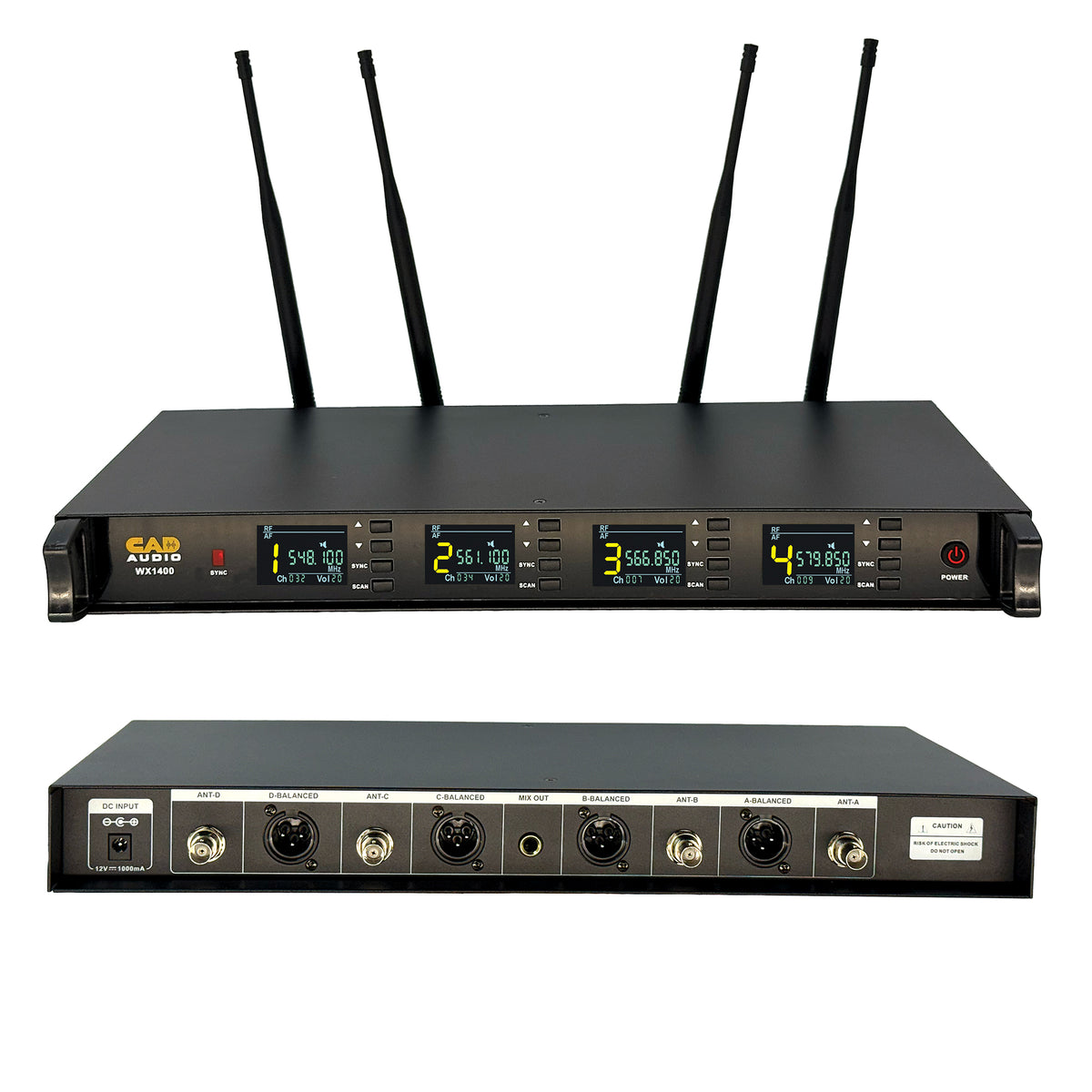 CAD WX1400GN 4 Channel Wireless Gooseneck Microphone System (550 to 590 MHz)