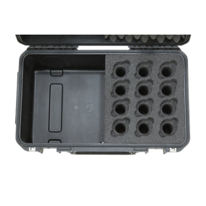 SKB 3I-2011-MC12 iSeries Case with Foam for 12 Mics with Storage Compartment