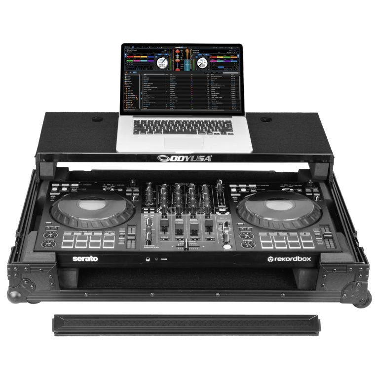 Odyssey Pioneer DJ DDJ-FLX10 I-Board Flight Case with Glide Style Laptop Platform and Wheels