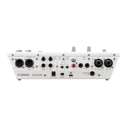 Yamaha AG08-W White 8-Channel Mixer/USB Interface for IOS/Mac/PC