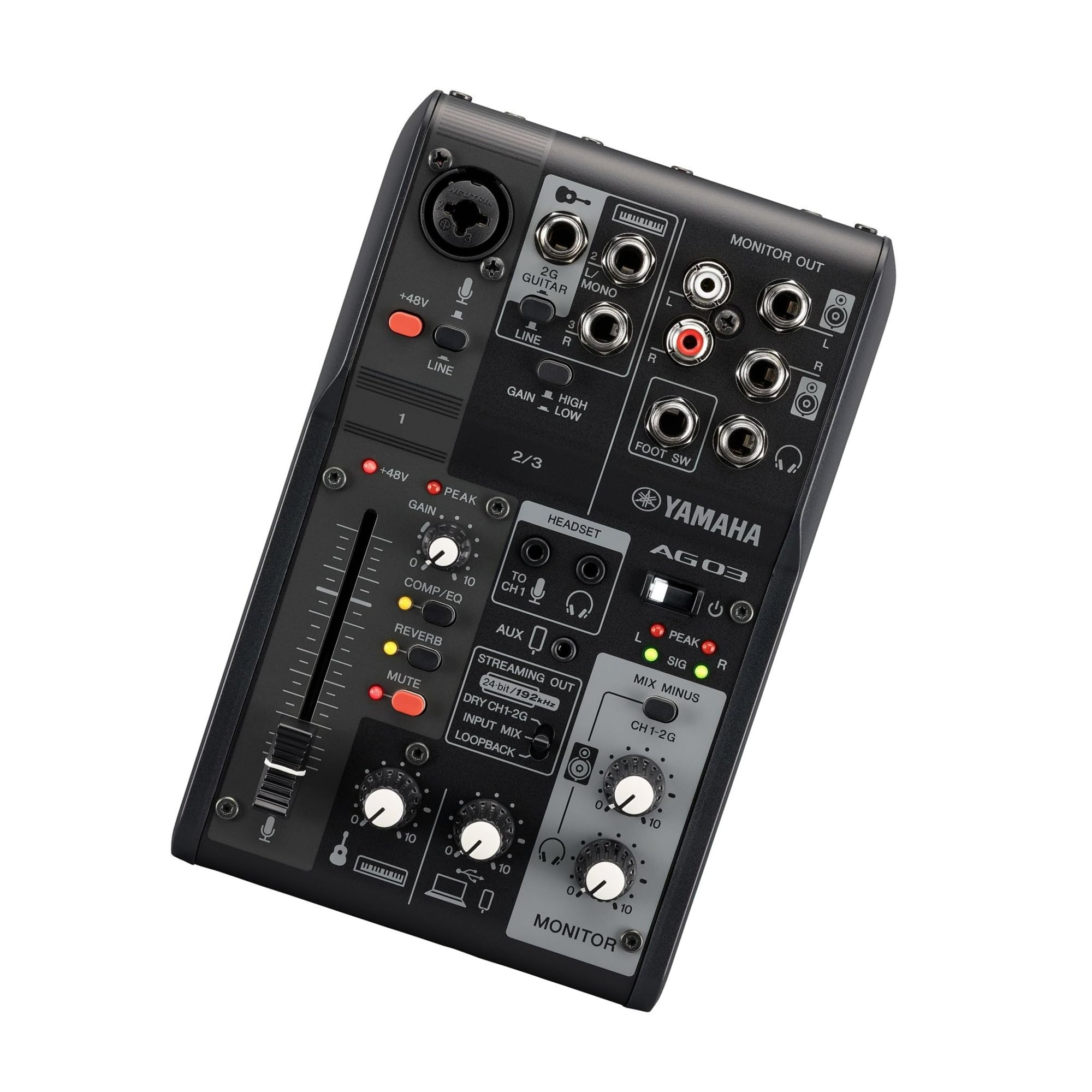 Yamaha AG03MK2 3-Channel Mixer & USB Audio Interface (Black)